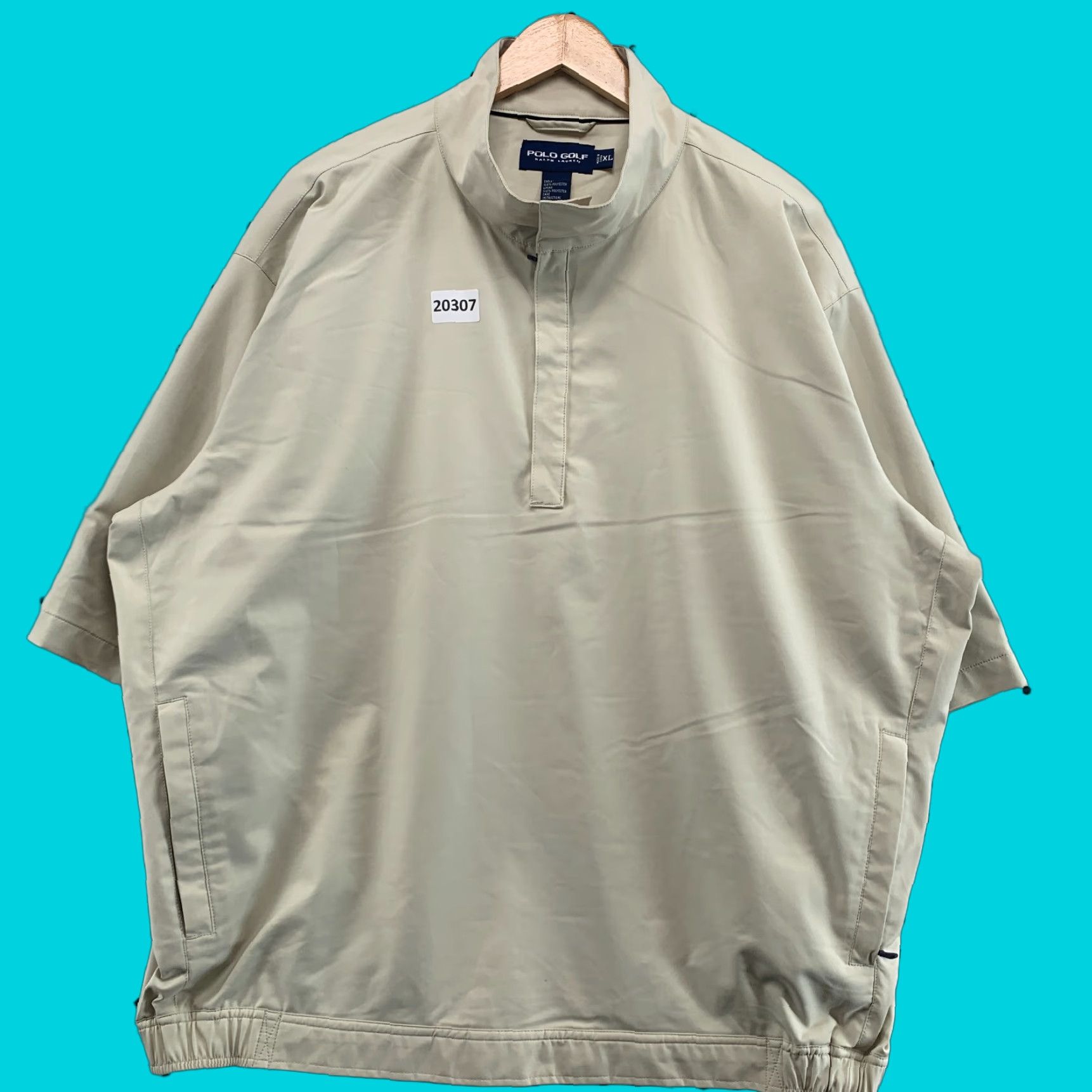 Ralph Lauren Vintage Polo Golf Jacket Windbreaker 11/4 Zip Pullover Beige XL Mens 28x30 Size US XL / EU 56 / 4 - 1 Thumbnail