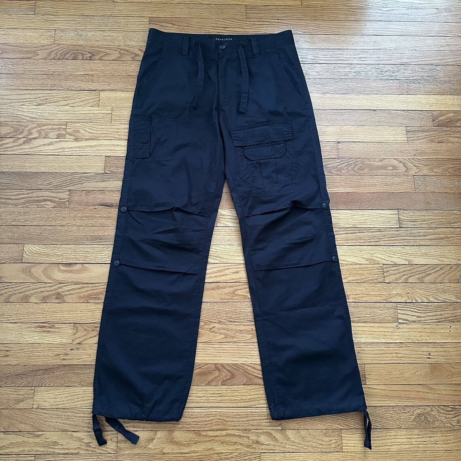 Sean John Vintage Y2K Sean John Black Cargo Parachute Pants Size 30