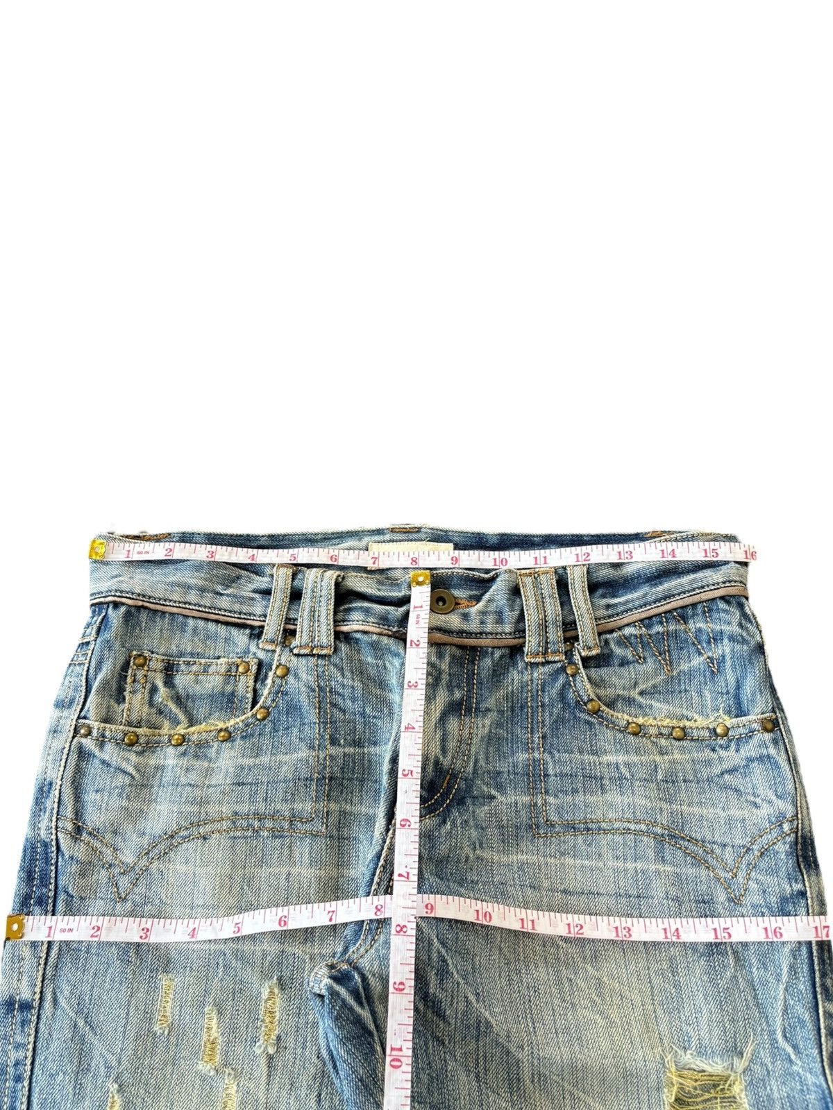 Hysteric Glamour Vintage Japanese Brand Crack Fade Distressed Bootcut Jeans Size 32" / US 10 / IT 46 - 11 Thumbnail