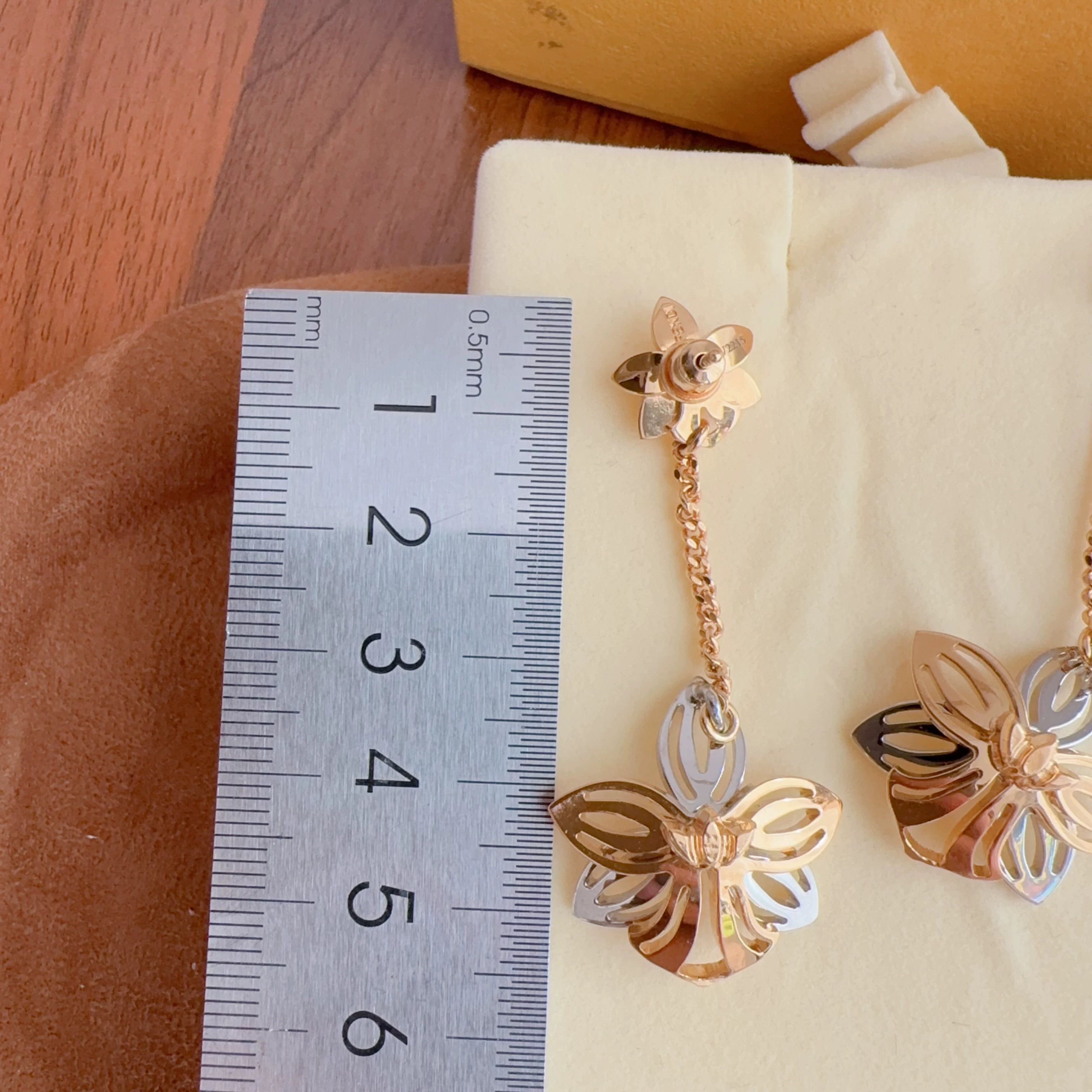 Fendi Fendi 99 New 2Tone Floral Earrings With Box Size ONE SIZE - 7 Thumbnail