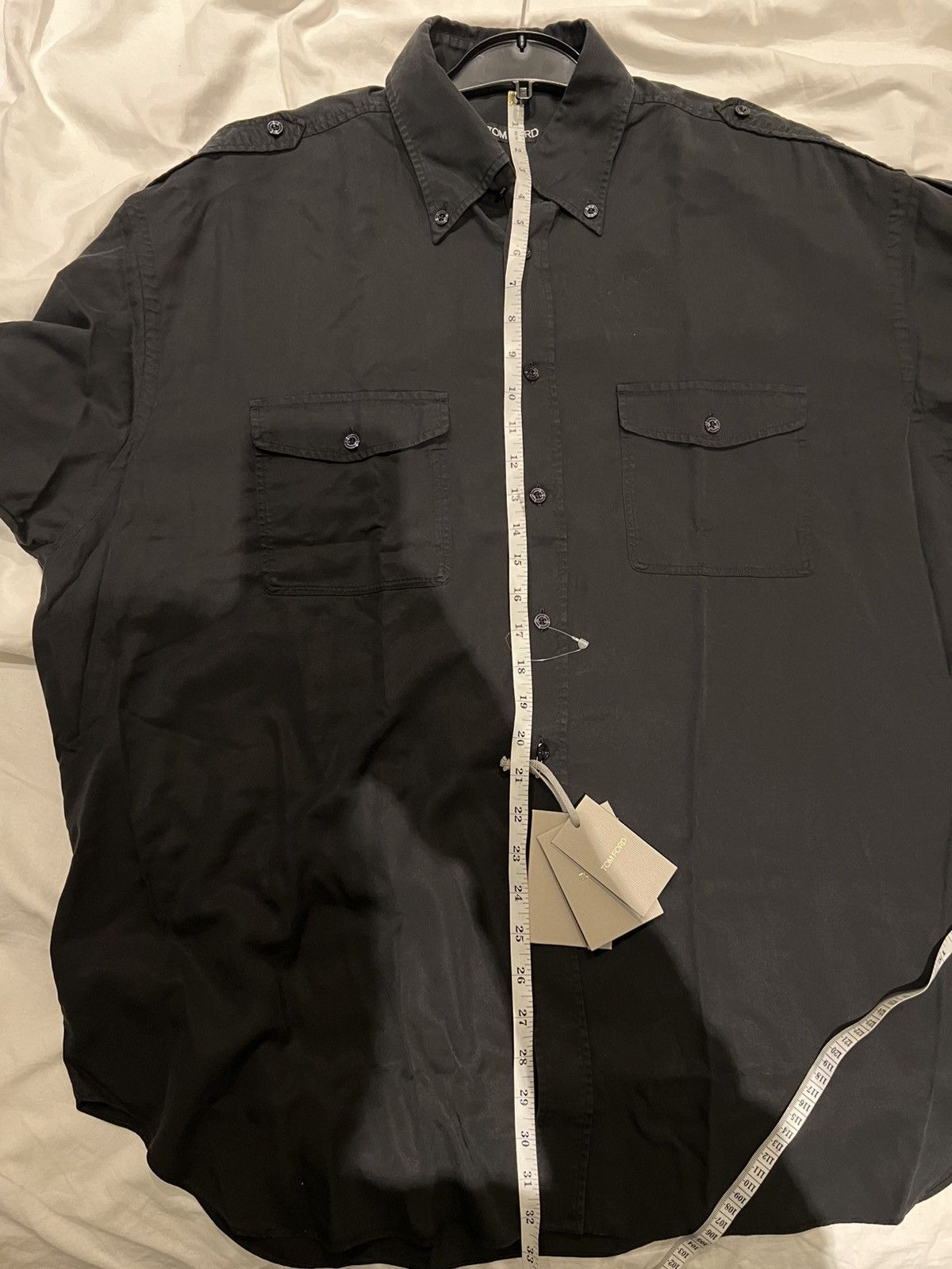 Tom Ford TOM FORD Long Sleeves Black Shirt Size 17/5 44 100% LYOCELL Size US XL / EU 56 / 4 - 19 Thumbnail