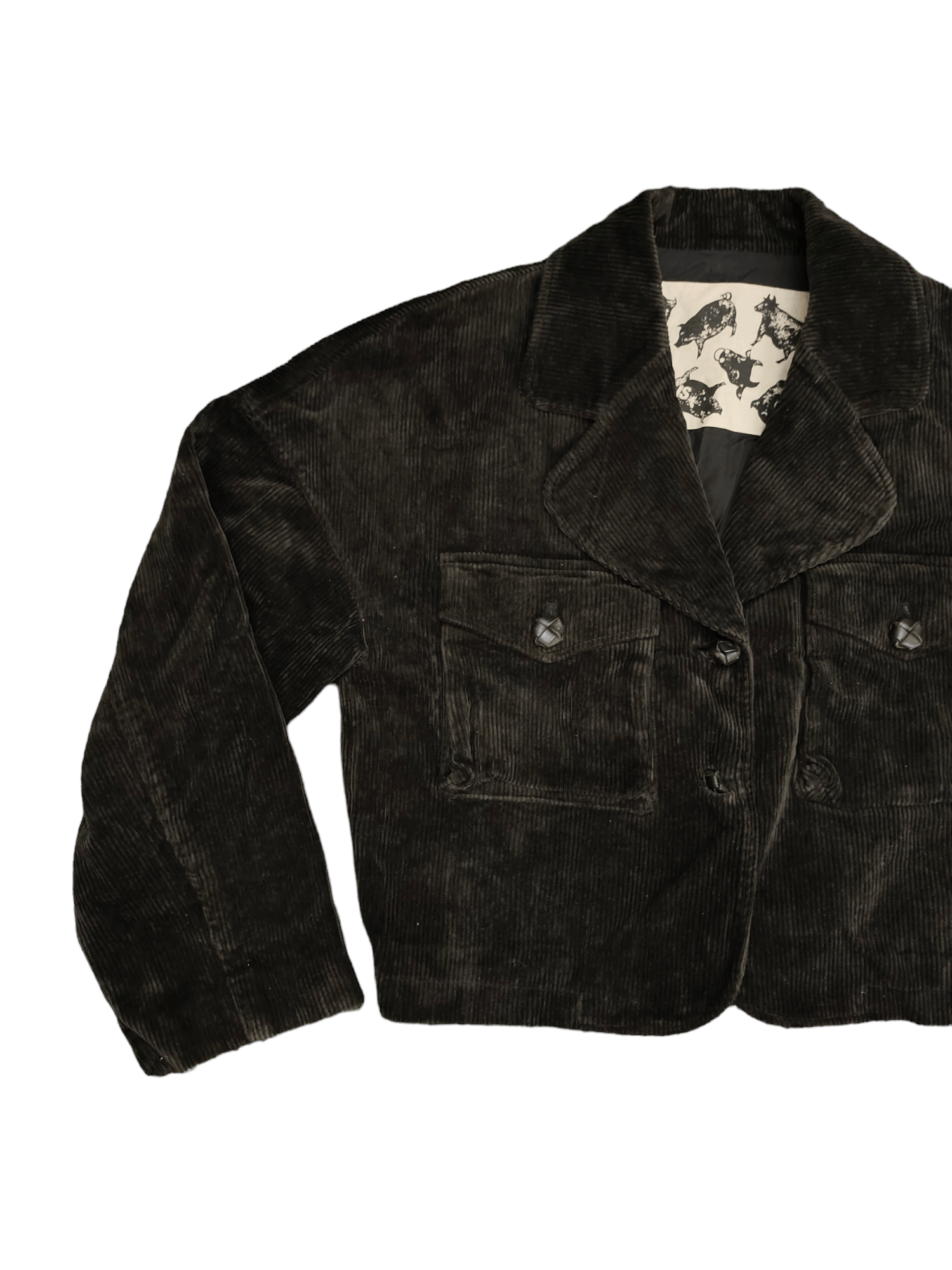 Issey Miyake Vintage 90s Issey Miyake Corduroy Cropped Jacket Tsumori Era Size M / US 6-8 / IT 42-44 - 5 Thumbnail