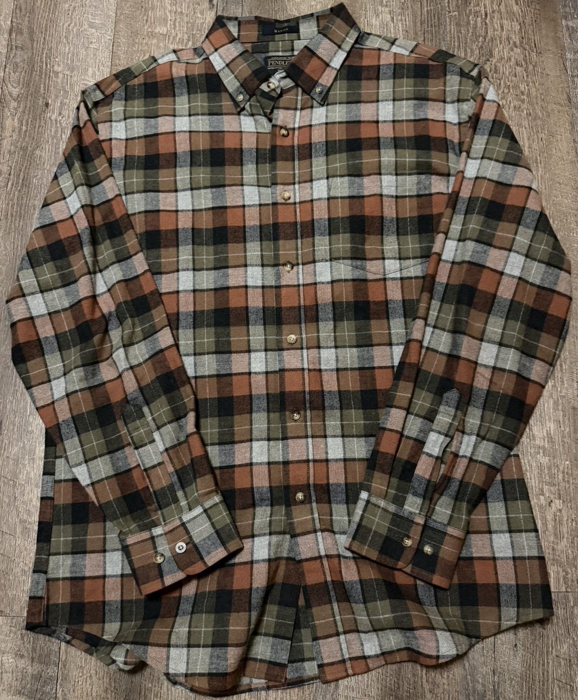 Pendleton Pendleton Mens Flannel Rust/Grey Lister Plaid size Large Size US L / EU 52-54 / 3 - 1 Thumbnail