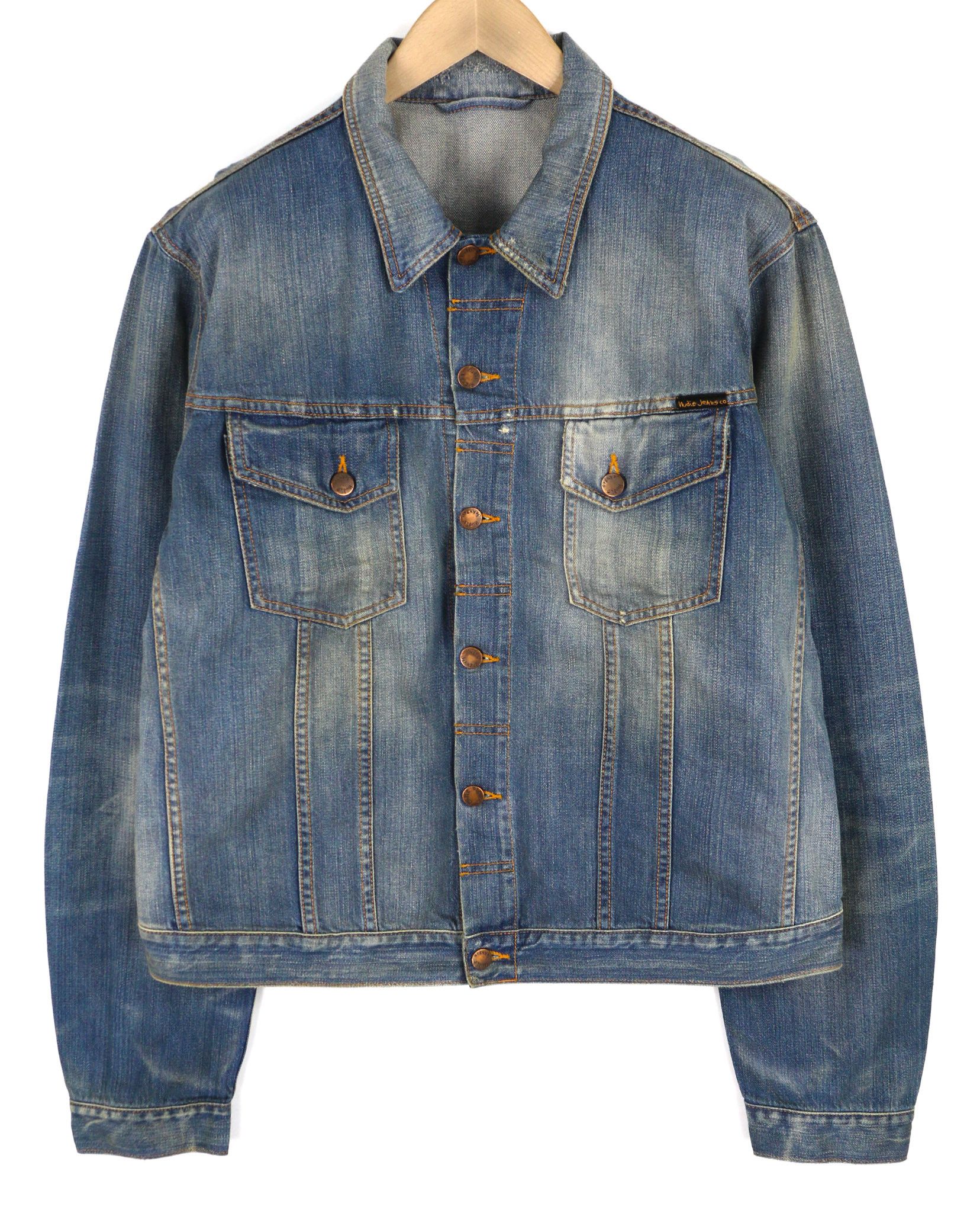 Nudie Jeans PERRY 2XL Organic Bright Broken Mid Blue Washed 82441 Size US XXL / EU 58 / 5 - 1 Thumbnail