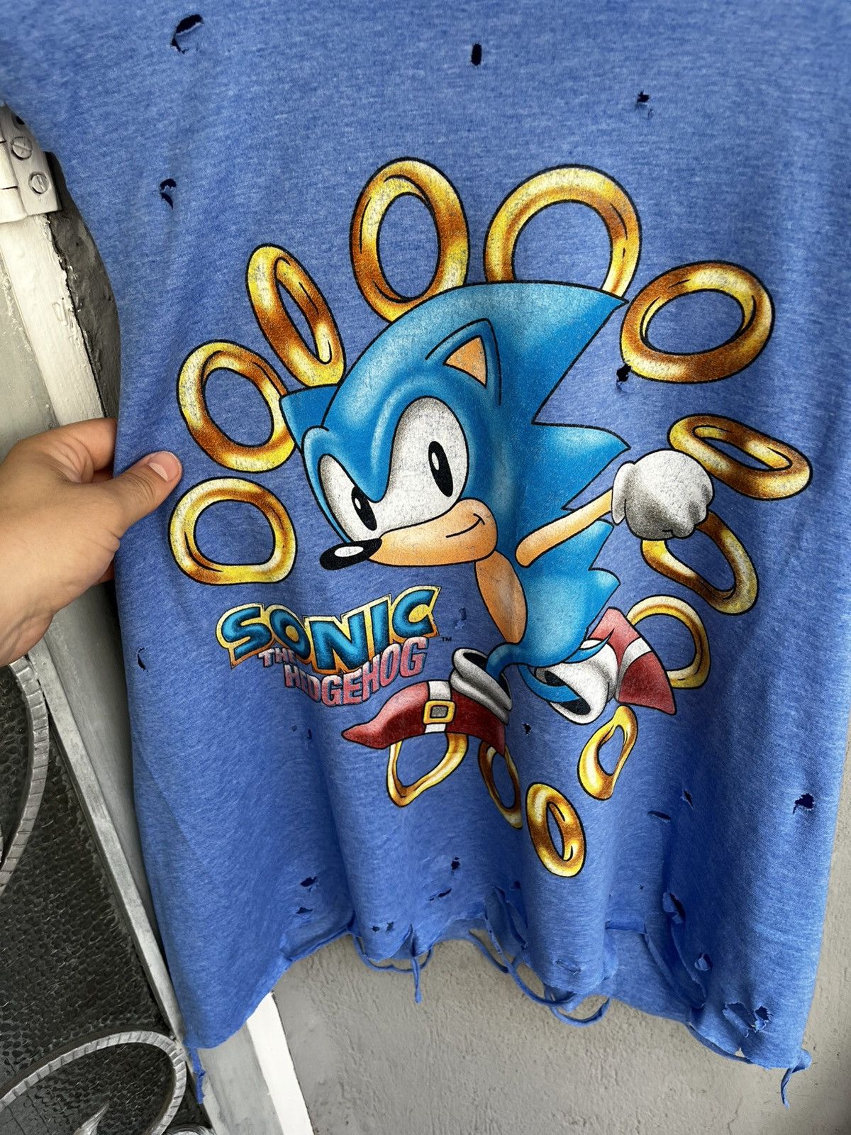 Vintage Sonic Vintage Trashed Tank Top Size US L / EU 52-54 / 3 - 3 Thumbnail