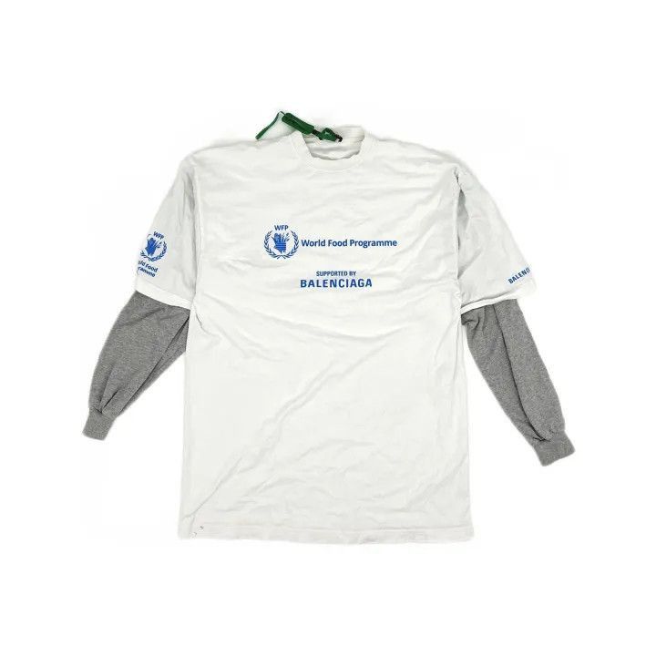Balenciaga Balenciaga Balenciaga FW22 Logo Print Long Sleeve TShirt - Size US M / EU 48-50 / 2 - 1 Thumbnail