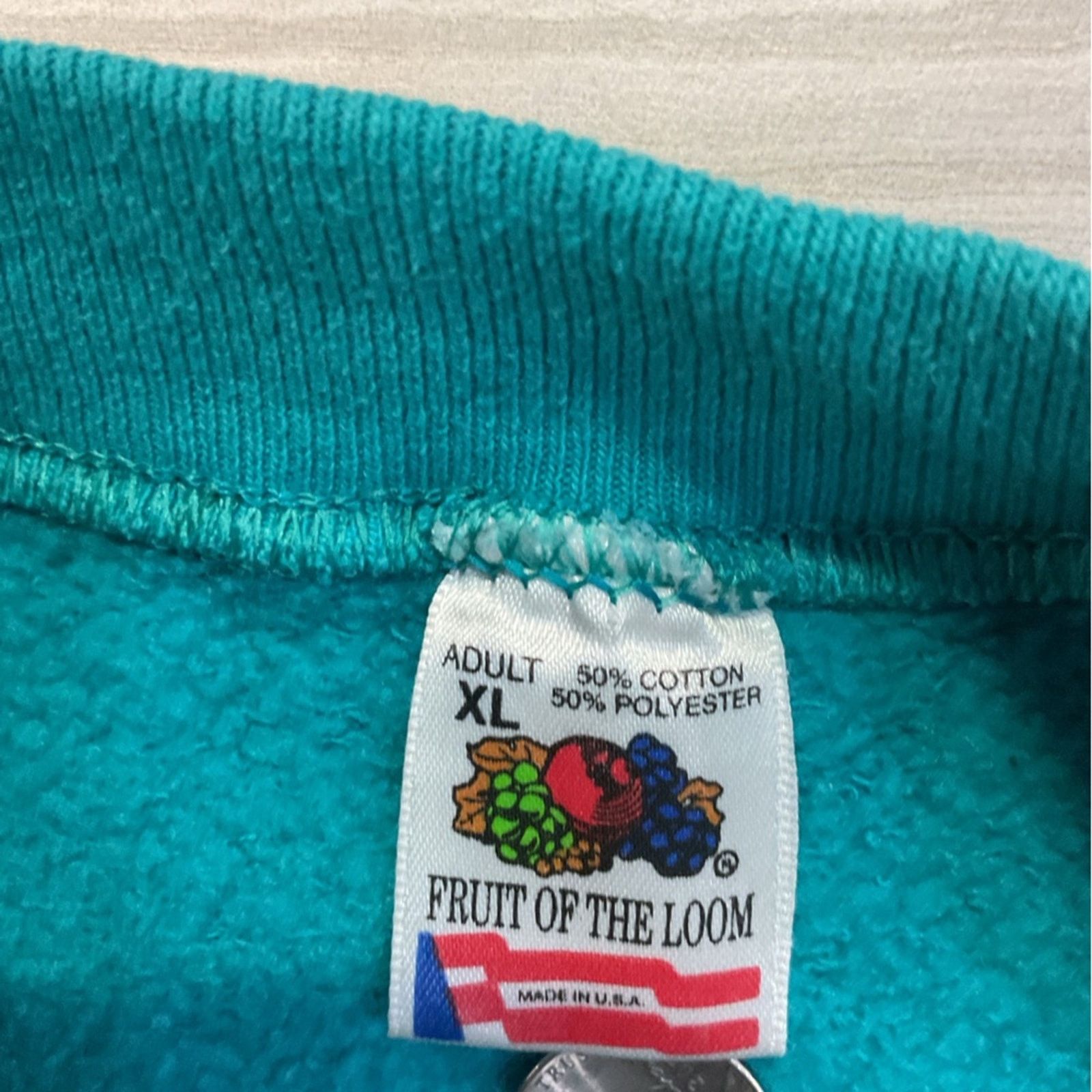 Fruit Of The Loom Vintage 90s Miami Dolphins Fruit of the Loom Blue Sweatshirt Size US XL / EU 56 / 4 - 7 Thumbnail