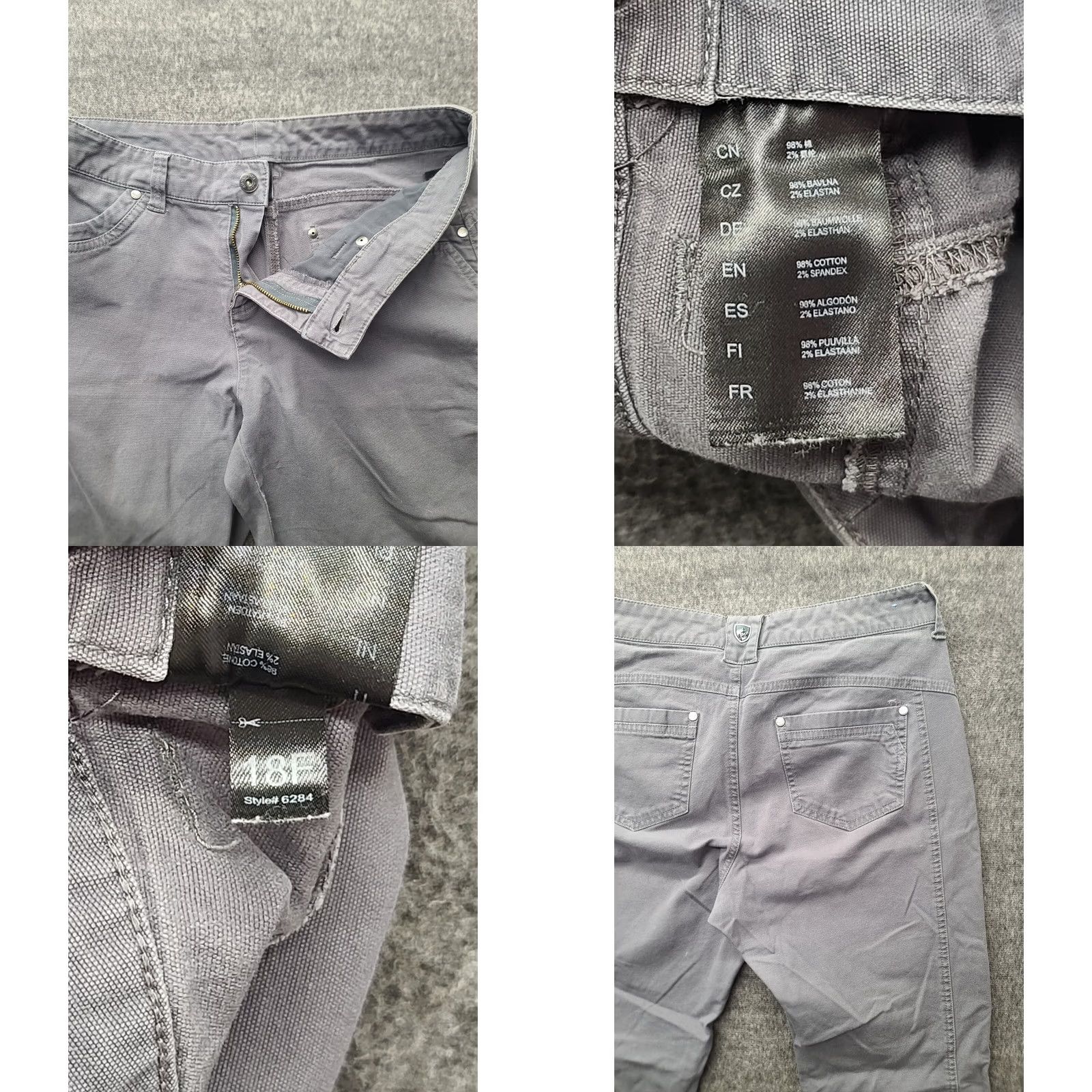 Vintage Kuhl Pants Womens 8x30 Skinny Fit Tapered Leg Chino Casual Travel Workwear Gray Cotton Spandex Front Flat 30 in Inseam Size 30" / US 8 / IT 44 - 8 Thumbnail