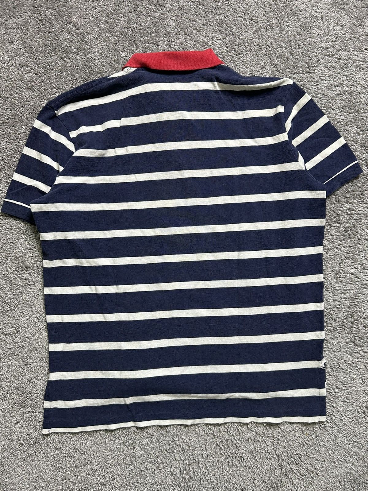 Polo Ralph Lauren Vintage 80s Polo Ralph Lauren Striped Contrast Collar Polo Size US XL / EU 56 / 4 - 6 Thumbnail
