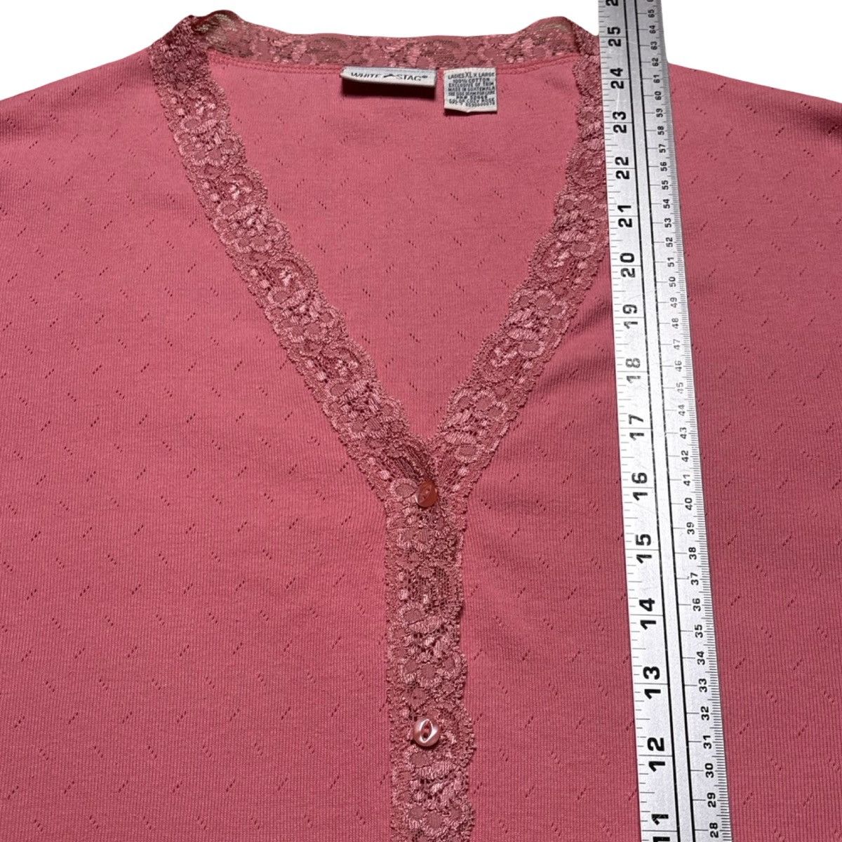 Other Vintage White Stag Pink Lace Cardigan Womens XL Boho Fairy Size XL / US 12-14 / IT 48-50 - 5 Thumbnail