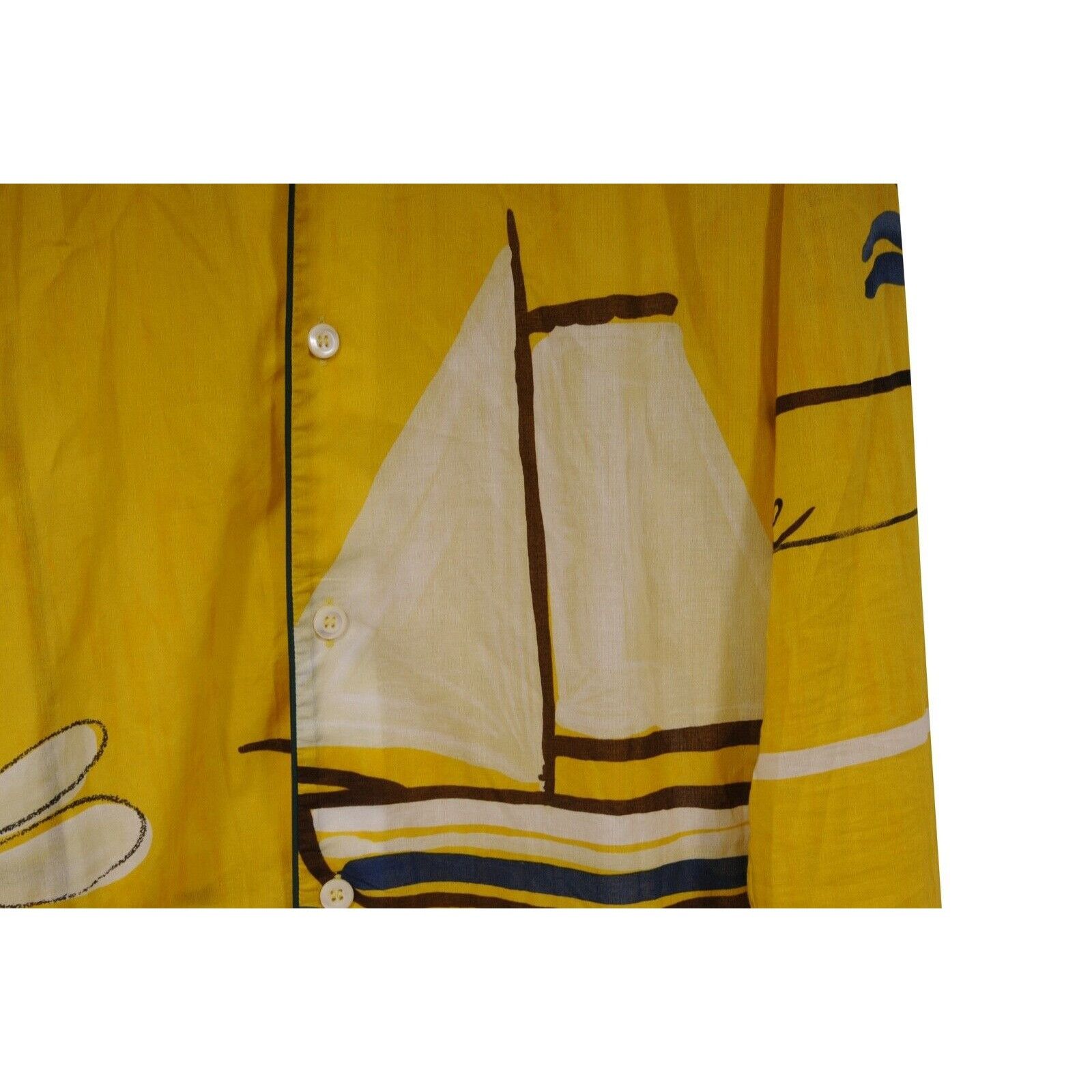 Prada SS05 Sail Boat Bee Yacht Button Down Yellow - 02352 Size US M / EU 48-50 / 2 - 6 Thumbnail