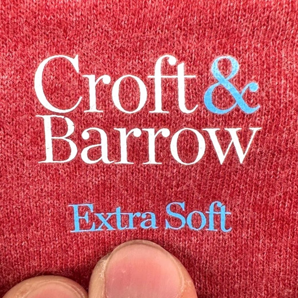 Croft & Barrow VINTAGE? No. Croft Barrow Fleece Zip Polo Sweater Adult 2XL Red Extra Soft Pullover Mens NEW Size US XXL / EU 58 / 5 - 4 Thumbnail