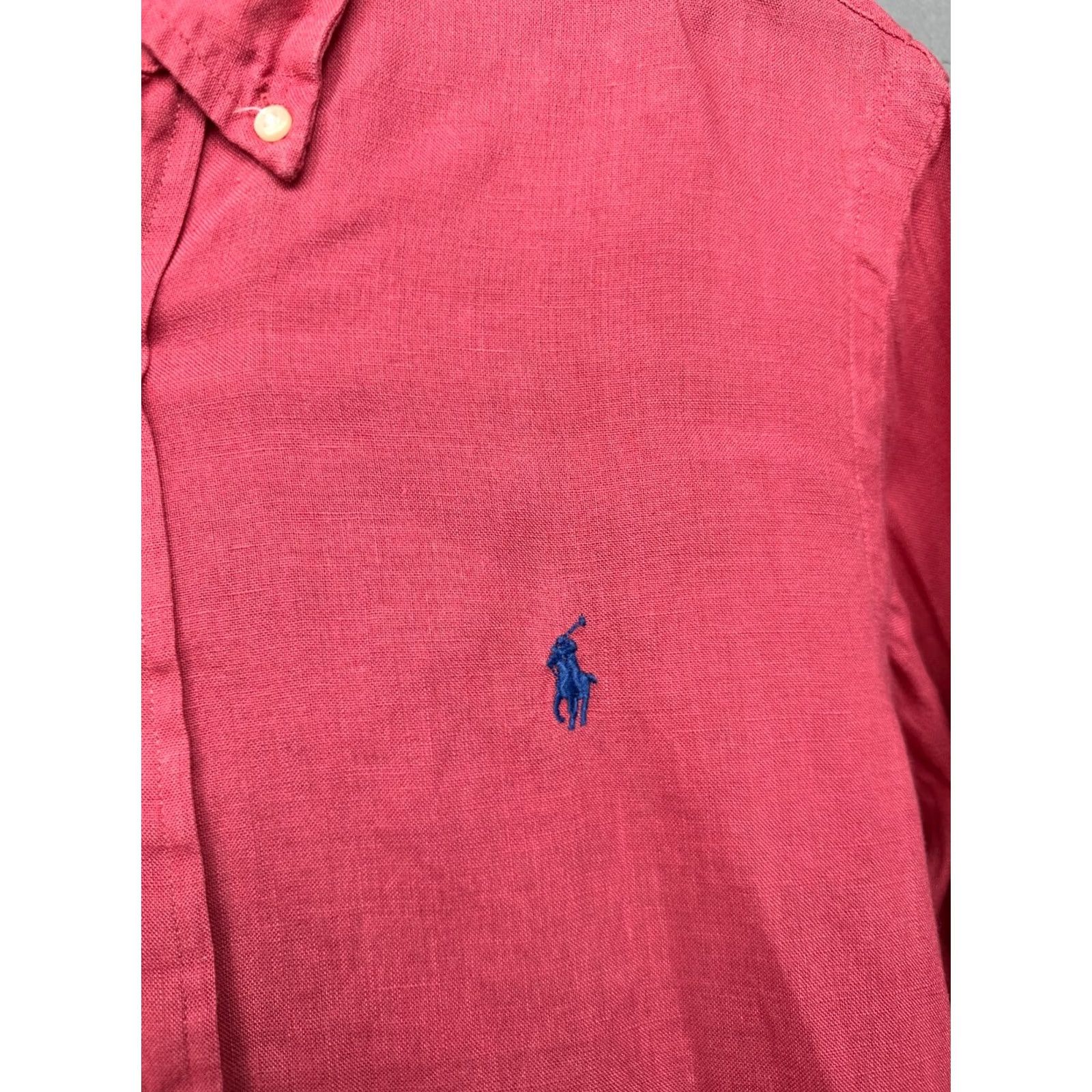 Polo Ralph Lauren Polo Ralph Lauren Mens LINEN Long Sleeve Shirt S Pink - Shirt, Polo, Linen, Button-Up, Mens, Solid, Size S, Pink, Linen, 90s-? Size US S / EU 44-46 / 1 - 3 Thumbnail