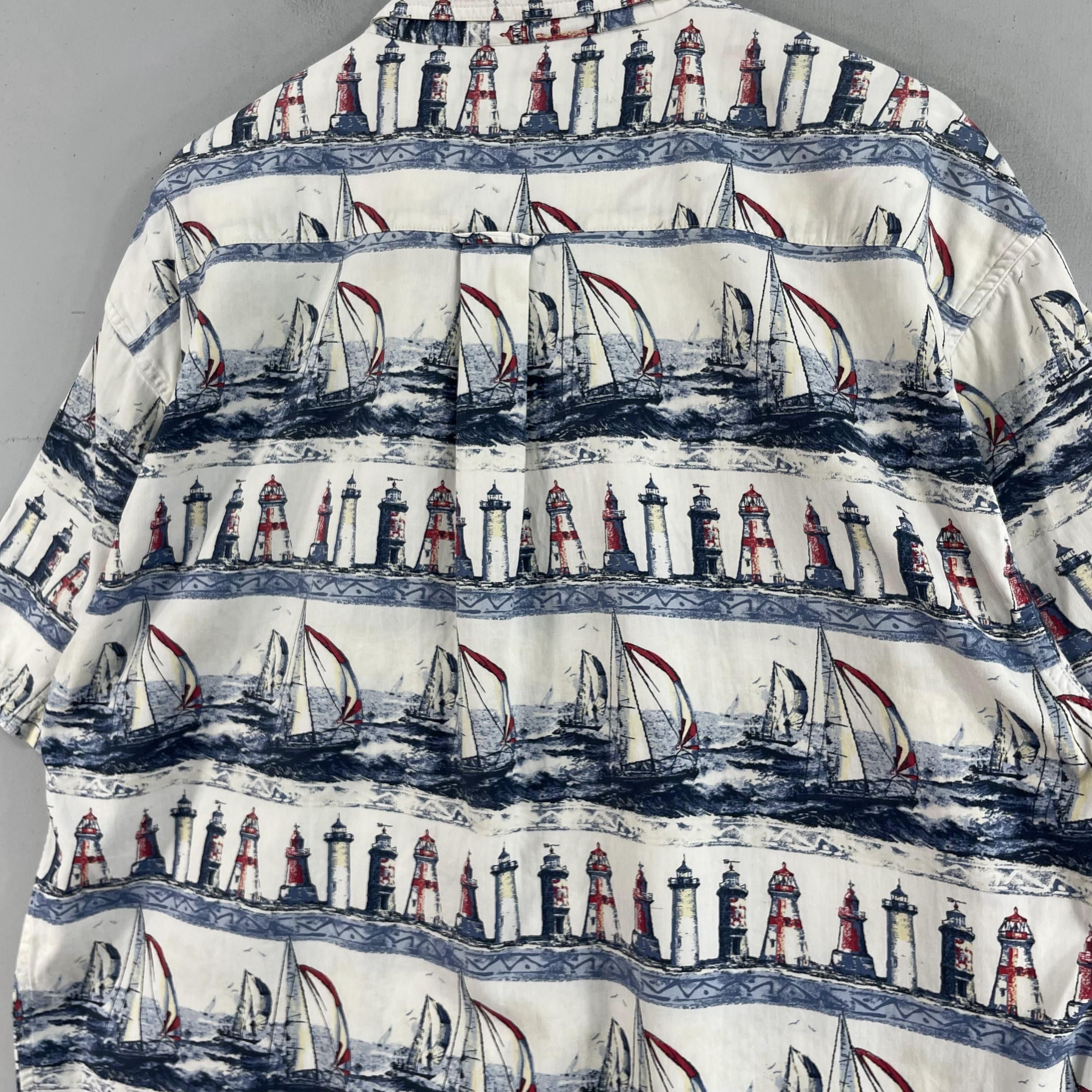 Japanese Brand × Vintage BOCA CLASSICS Hawaiian Sailboat Lighthouse Printed Shirt Size US XL / EU 56 / 4 - 7 Thumbnail