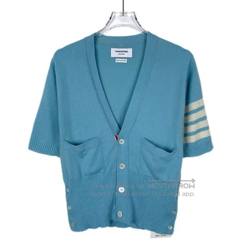 Thom Browne Thom Browne Blue Cashmere Short Cardigan . Size XS / US 0-2 / IT 36-38 - 1 Thumbnail