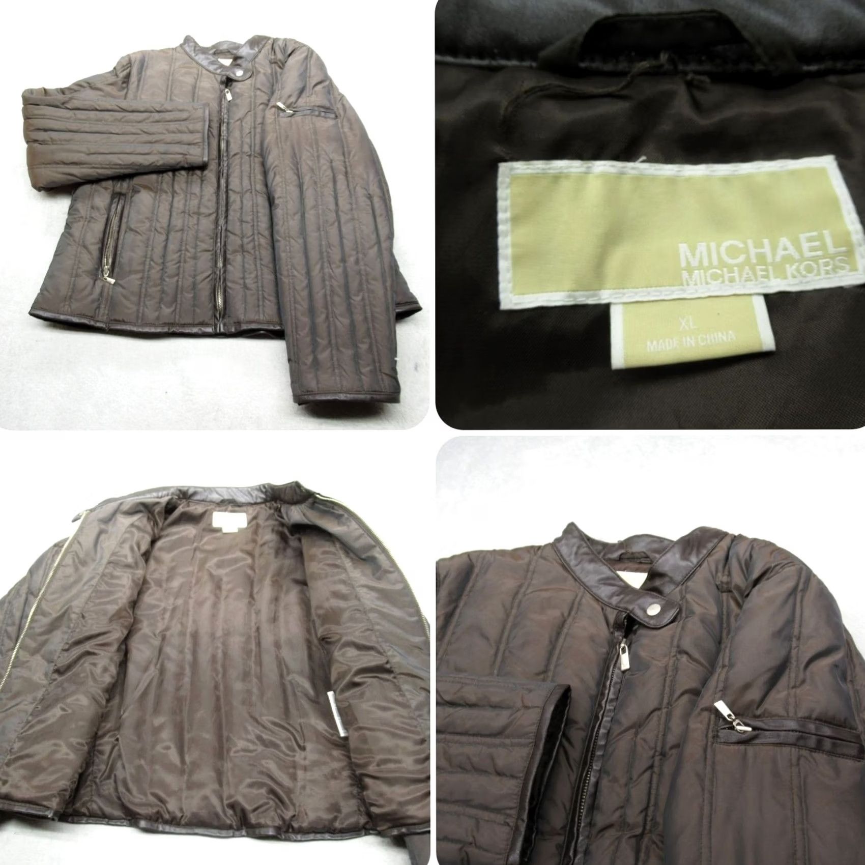 Michael Kors Michael Kors Puffer Jacket Womens XL Green Brown Quilted Insulated Down Full Zip Size XL / US 12-14 / IT 48-50 - 2 Thumbnail