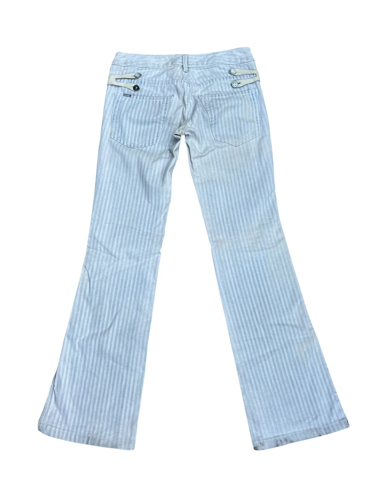 Diesel DIESEL Striped Flare Jeans Y2K Aesthetic W26 Size 26" / US 2 / IT 38 - 7 Thumbnail