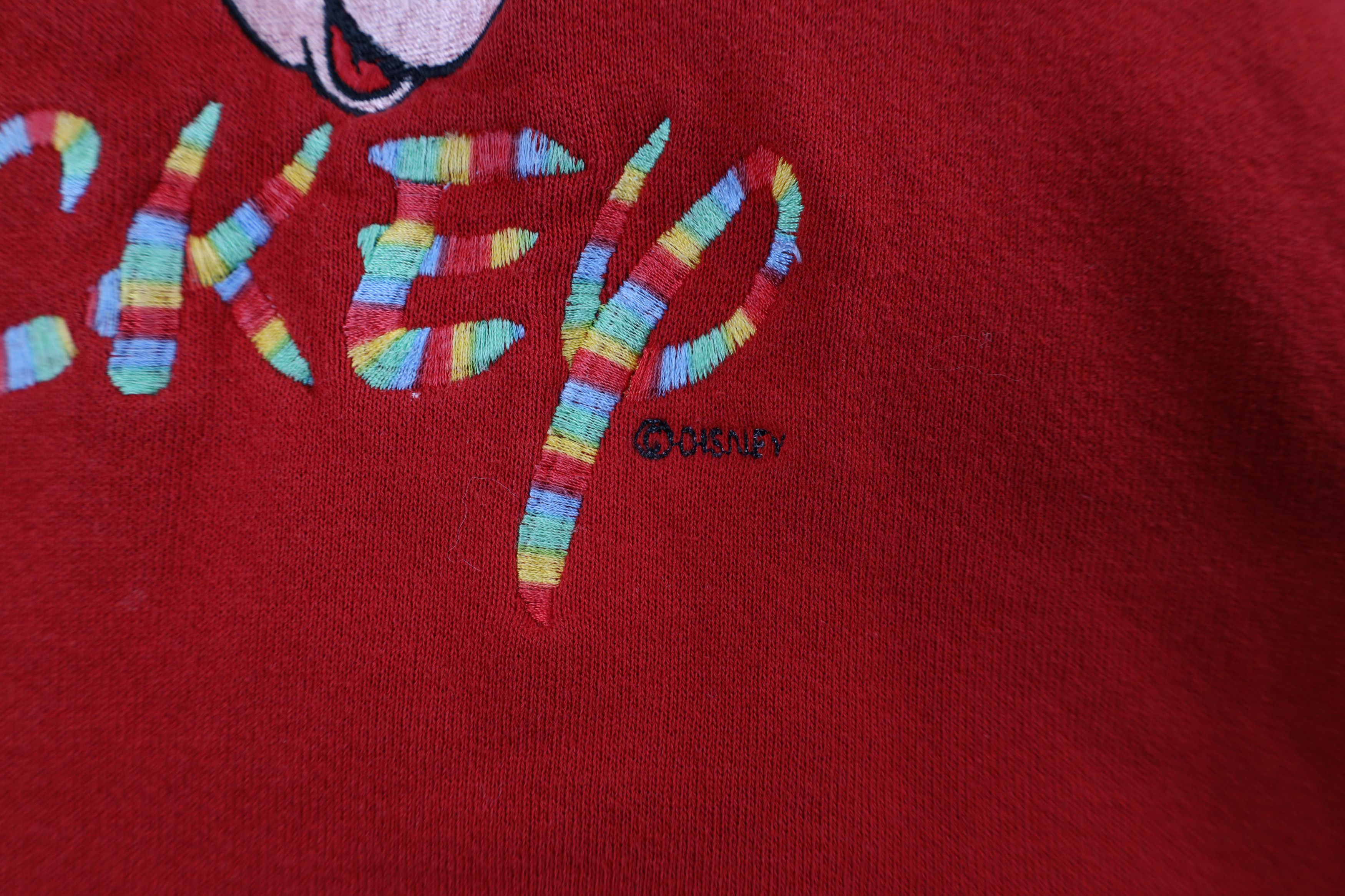 Disney × Vintage Vintage 90s Disney Rainbow Striped Mickey Mouse Sweatshirt Size US XL / EU 56 / 4 - 5 Thumbnail