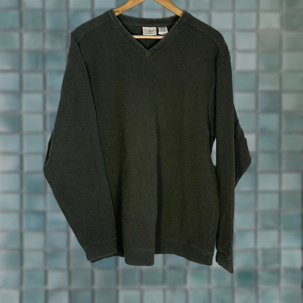 Vintage VINTAGE LL Bean Item 0 RL90 Green Vneck Cotton Pullover Shirt LT Large Tall L Men Long Sleeve Shirt Green V-Neck MENS Size US L / EU 52-54 / 3 - 1 Thumbnail