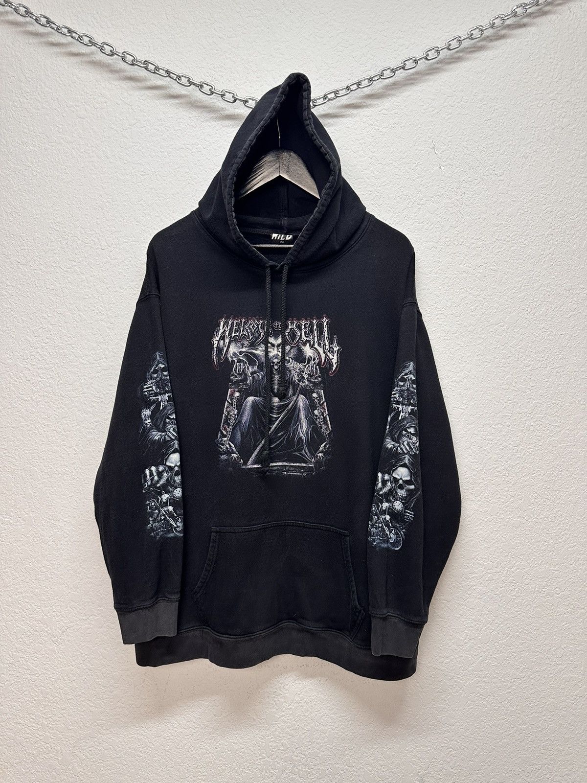 Band Tees Vintage Hoodie Welcome To Well Gothic Punk Wild 90s skull Size US XL / EU 56 / 4 - 2 Thumbnail