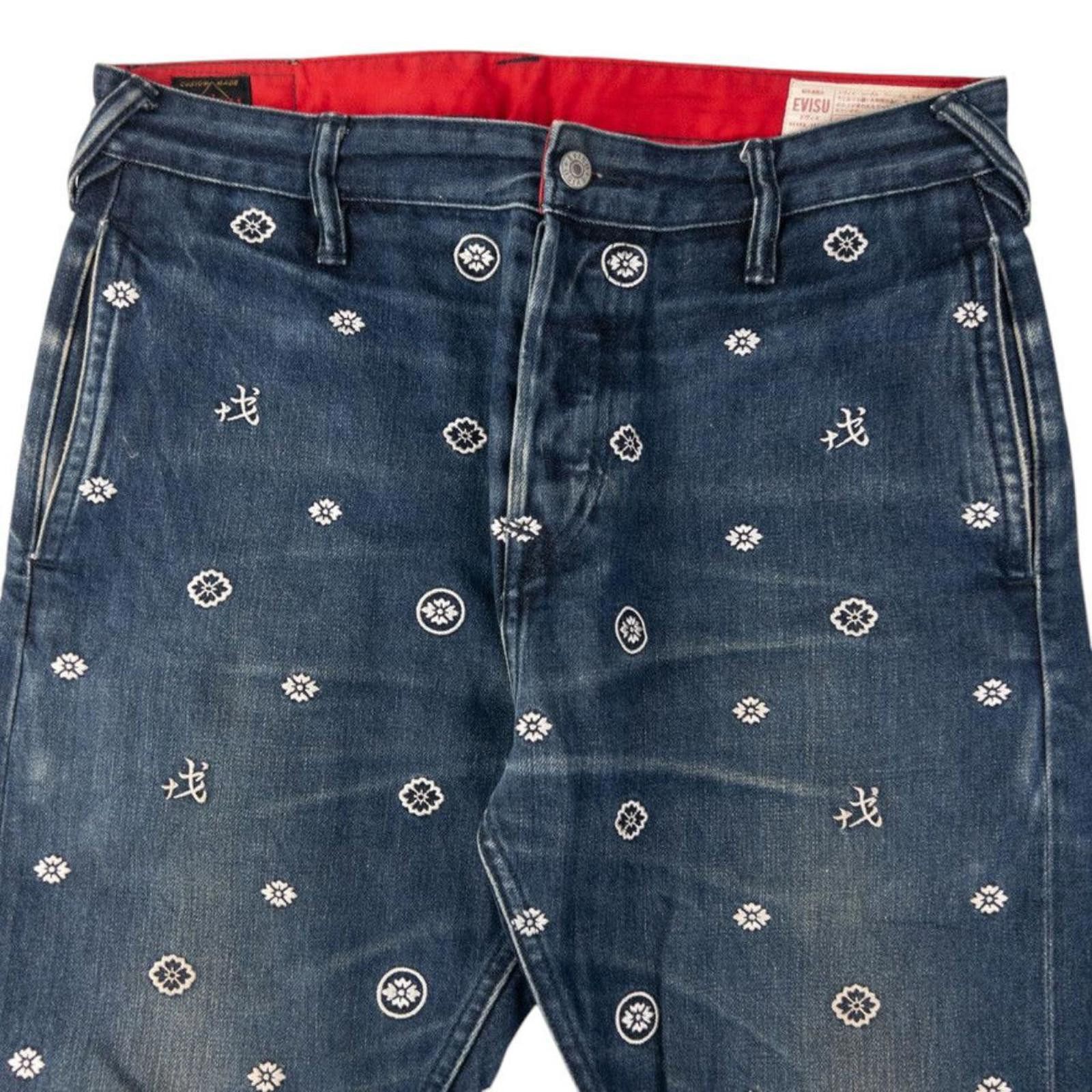 Evisu Vintage Evisu Monogram Kamon Japanese Denim Jeans Size W33 Size US 33 - 4 Thumbnail