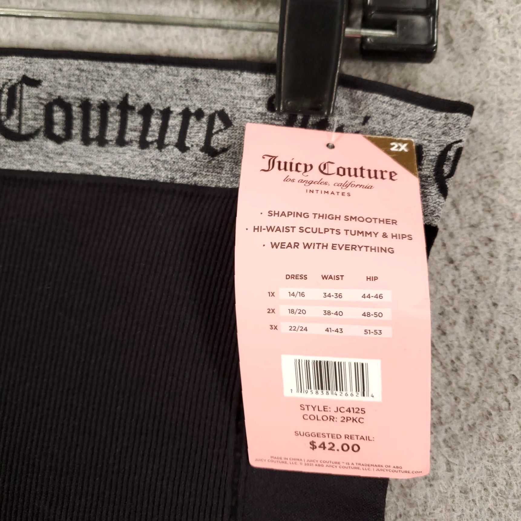 Juicy Couture Juicy Couture New Shapewear Bottoms Women 2X Black Seamless Shaping Biker Shorts Size 40" / US 18 - 2 Thumbnail