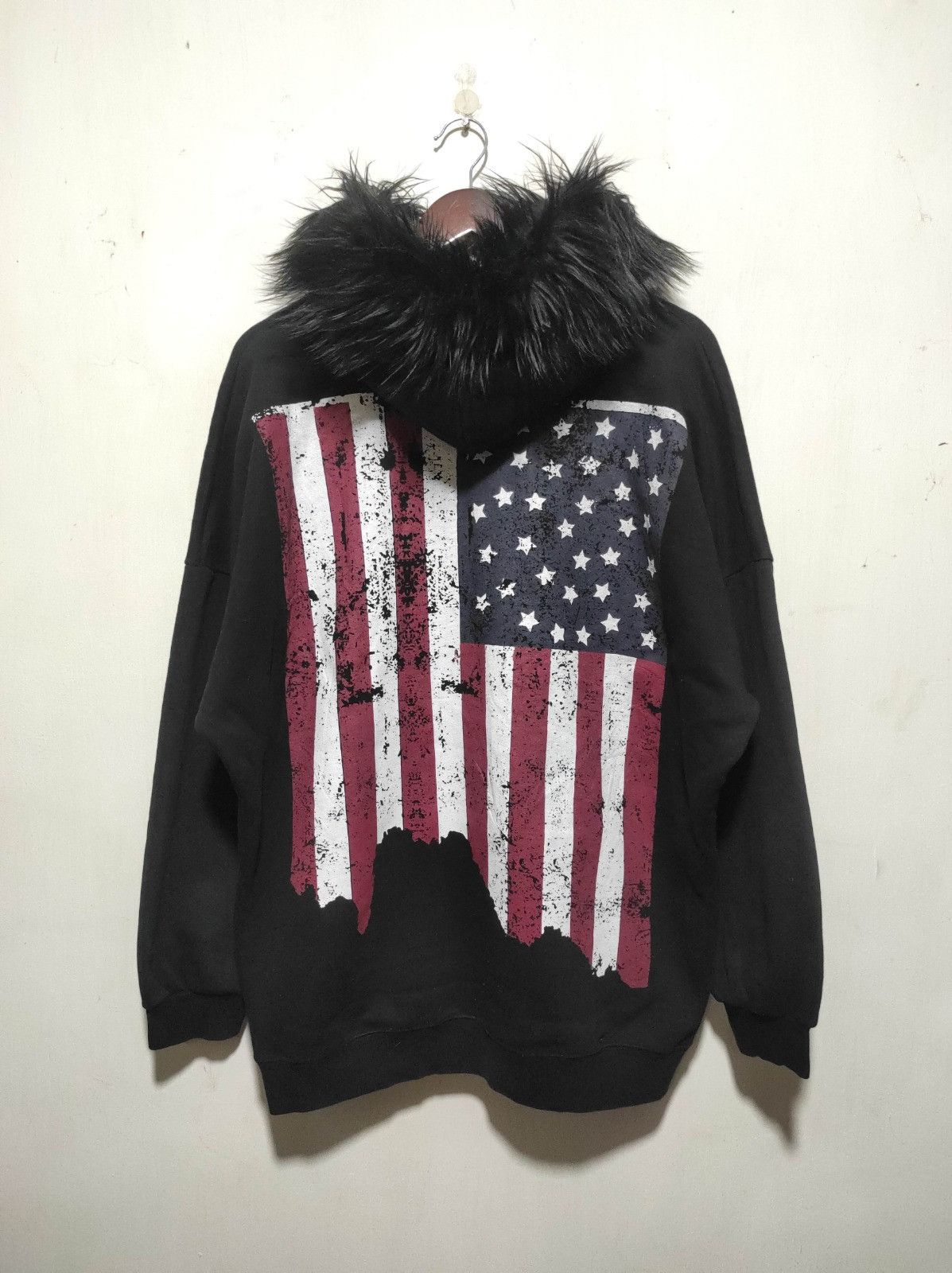 Japanese Brand DGT by GLL USA flag fur hoodie Size US XL / EU 56 / 4 - 9 Thumbnail