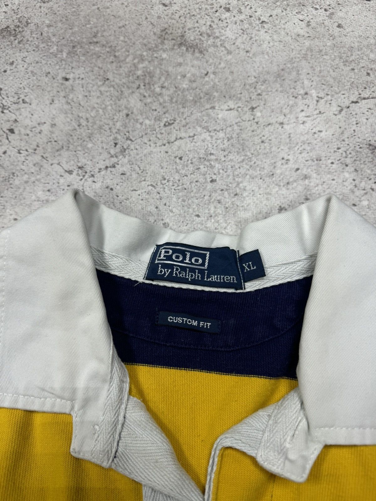 Polo Ralph Lauren × Ralph Lauren × Vintage VNT Ralph Lauren Polo Stoned Cotton Rugby Longsleeve Striped Size US L / EU 52-54 / 3 - 8 Thumbnail