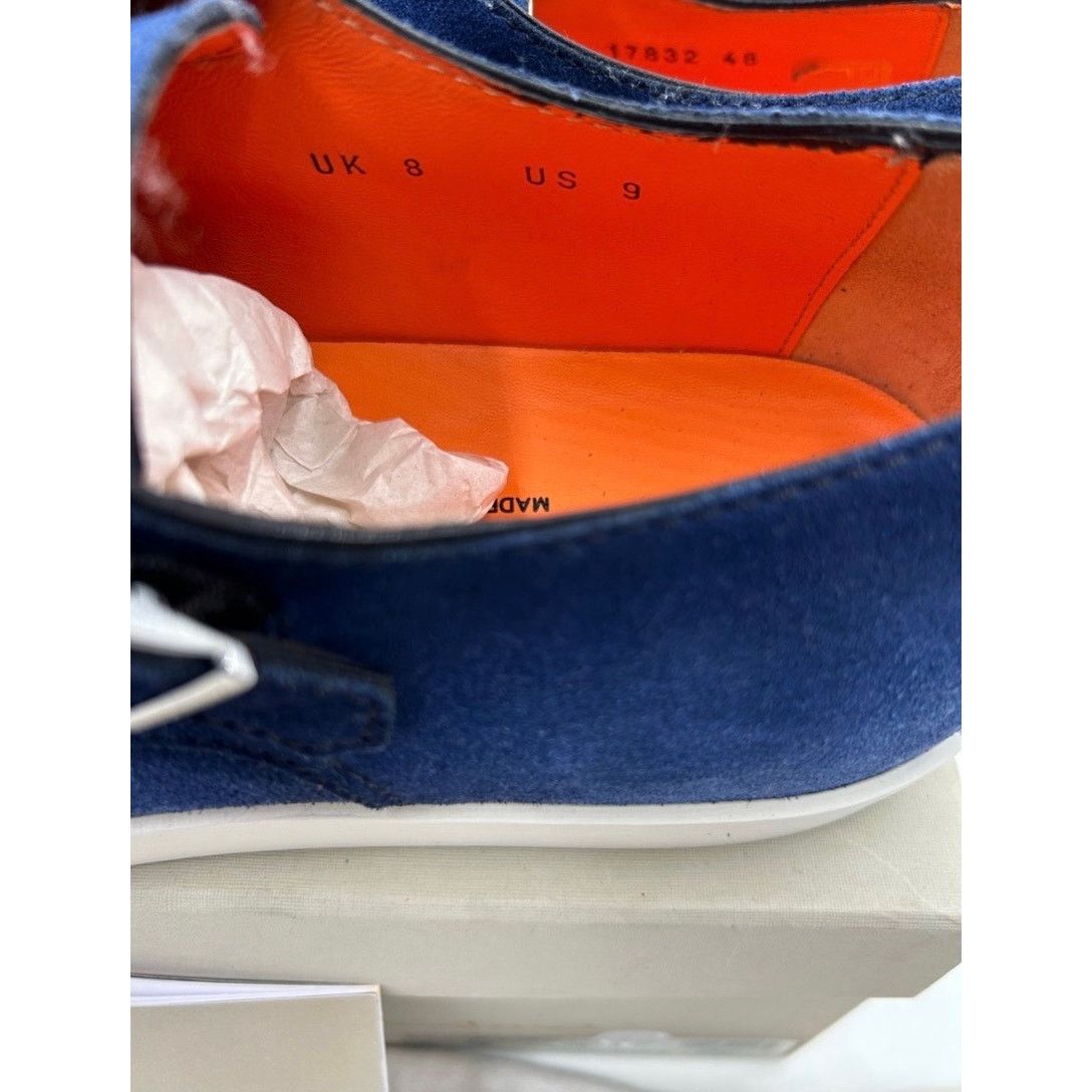 Mens Santoni blue suede Atlantis double Monk shoes size 9 US display picture 2