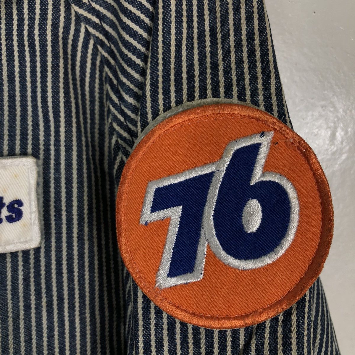 Japanese Brand 🔥90’s Striped Bomber Jacket 76 Lubricant Big Logo Size US L / EU 52-54 / 3 - 14 Thumbnail