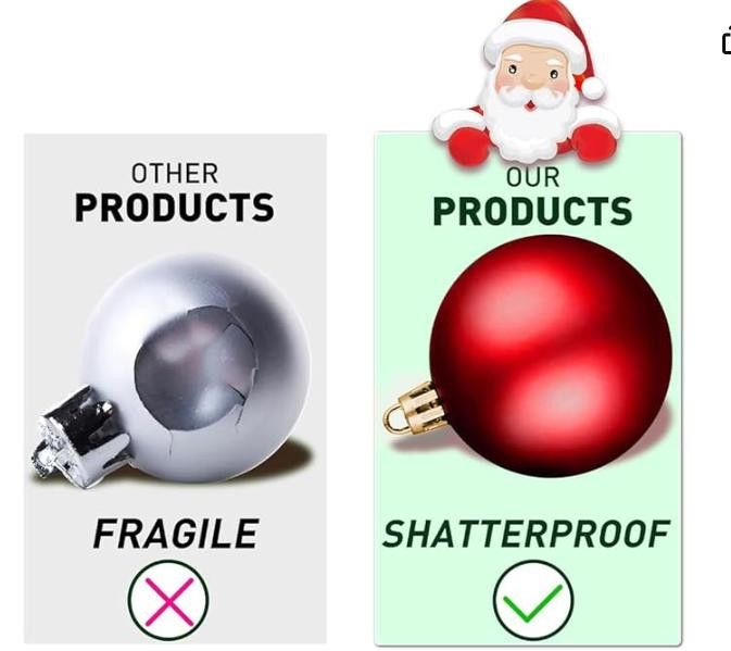 NBDN Nobrandedon 100-Pack Christmas Ball Ornaments, Shatterproof Ornaments Size ONE SIZE - 4 Thumbnail