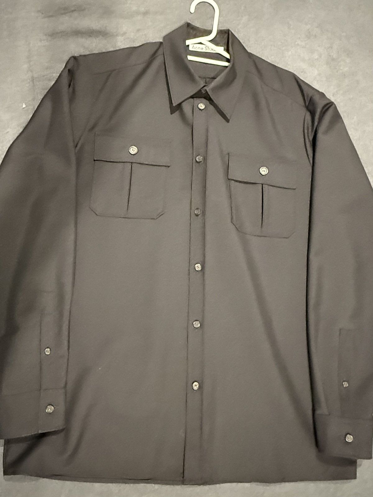 Acne Studios Black Wool-Blend Shirt