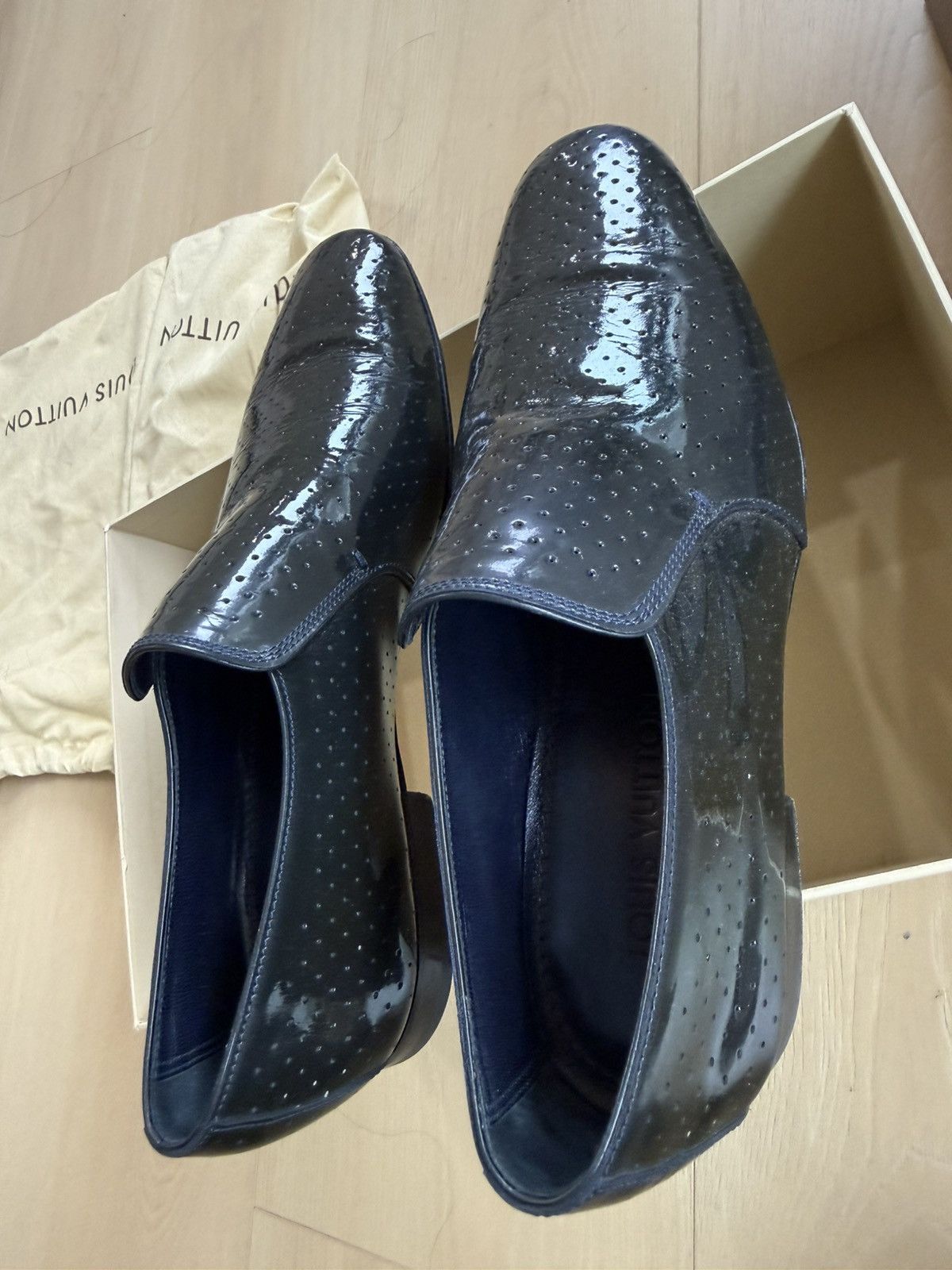 Louis Vuitton Navy Patent Loafers Limited Edition Size US 10.5 / EU 43-44 - 5 Thumbnail