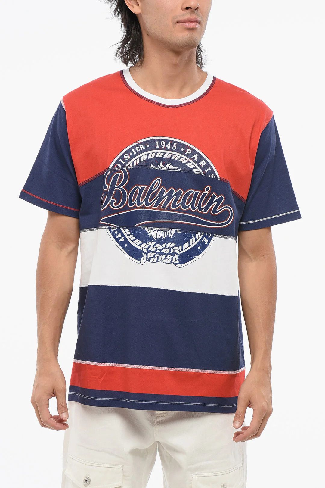 Balmain og1mm0326 Crewneck T-Shirt in Multicolor Size US XS / EU 42 / 0 - 1 Thumbnail