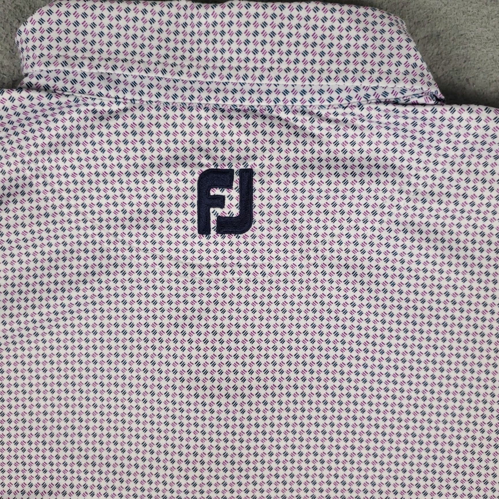 Footjoy FootJoy Polo Shirt Mens XL Purple Geometric Short Sleeve Polo Shirt Baseball Golf Casual Button Logo Size US XL / EU 56 / 4 - 3 Thumbnail