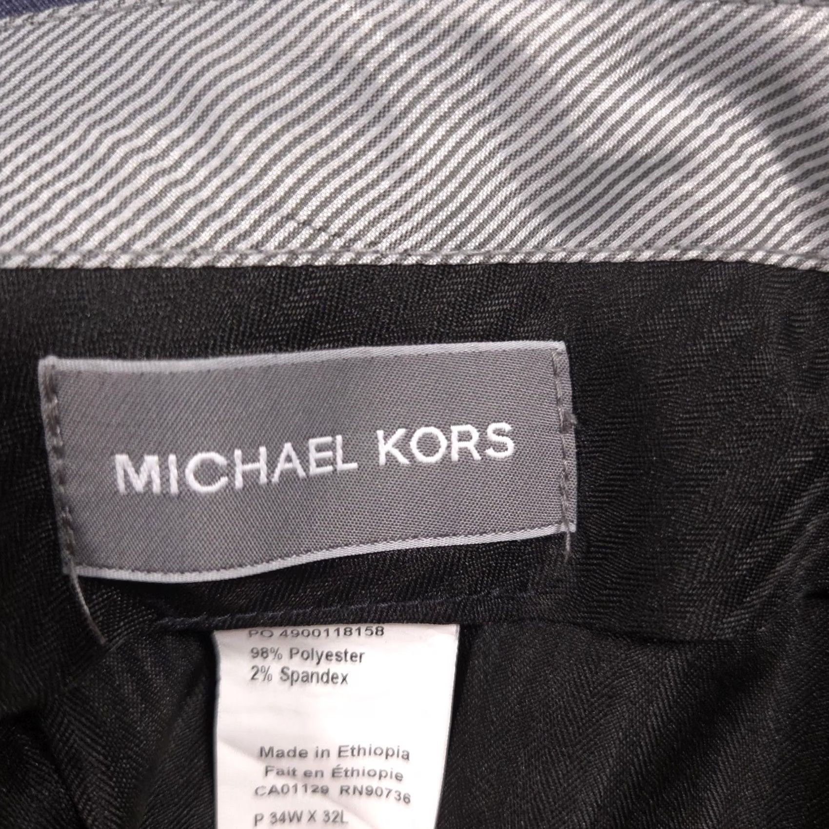 Michael Kors Michael Kors Dress Pants Mens 34x32 Blue Flat Front Stretch Slacks Business Size US 34 / EU 50 - 5 Thumbnail