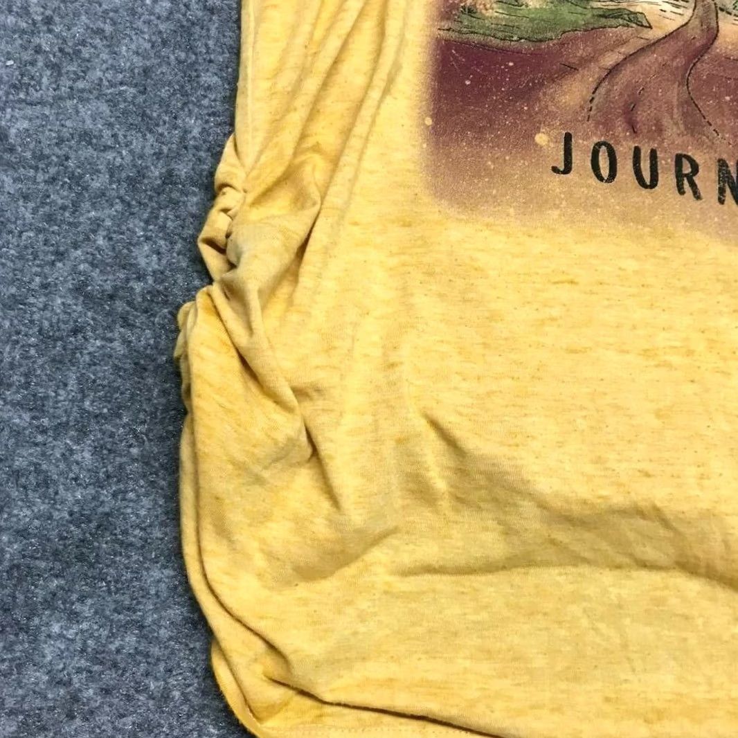 Vintage VINTAGE C Est. 1946 T-Shirt Womens S Yellow Enjoy The Journey Graphic Crew Neck Ruched Size S / US 4 / IT 40 - 2 Thumbnail