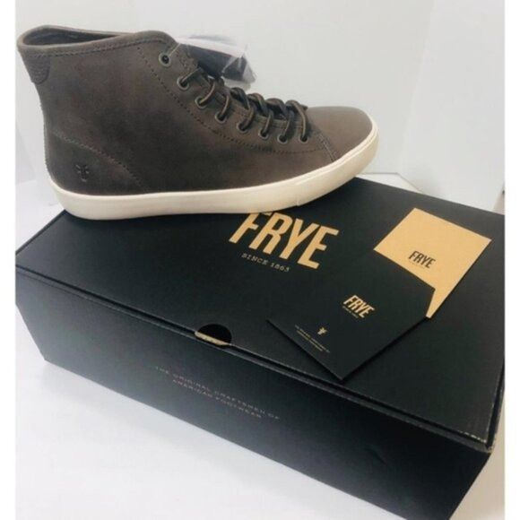 Frye Frye Mens Brett Gray Leather High Top Lace Up White Sole Sne Size US 8 / EU 41 - 8 Thumbnail