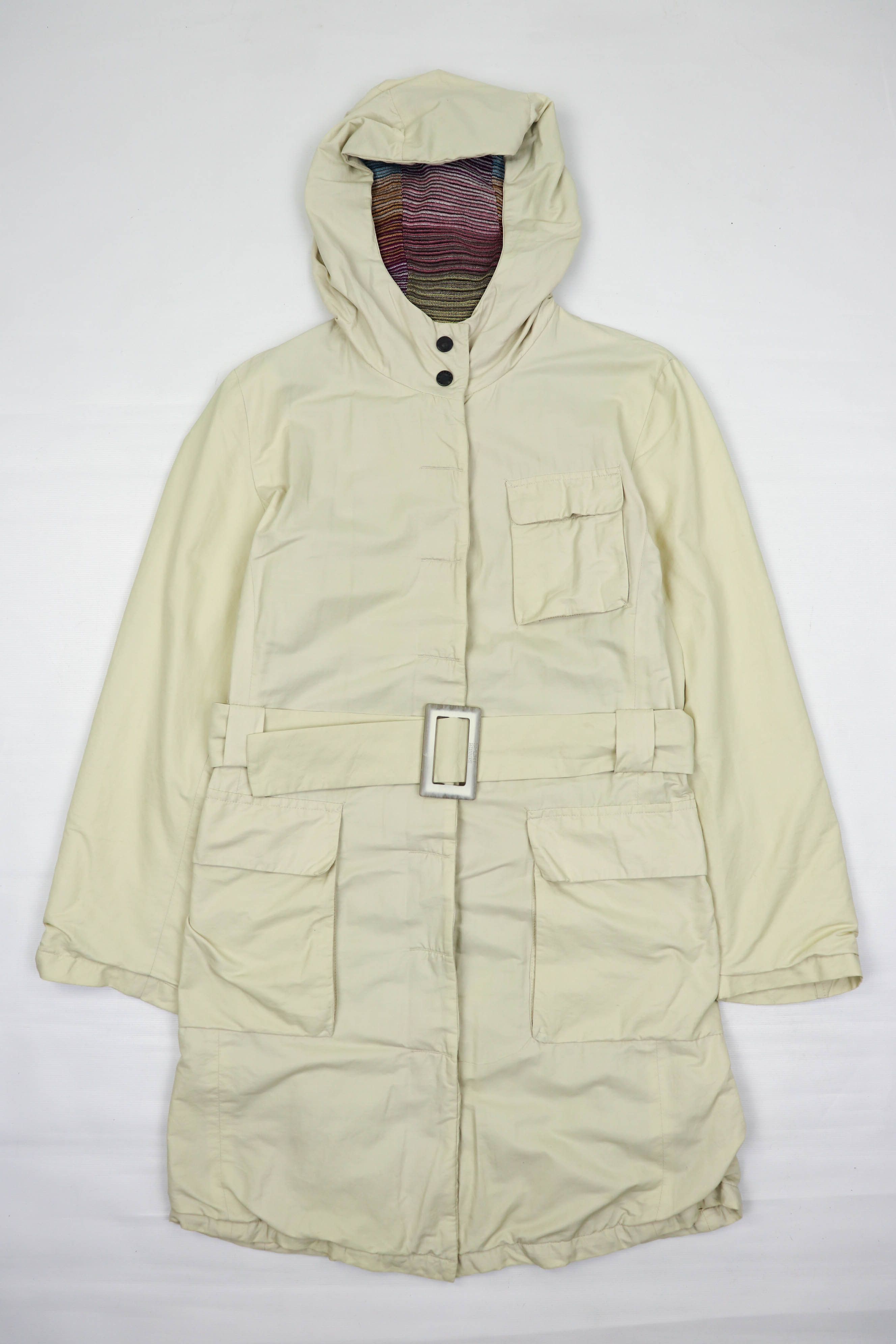 Missoni Missoni SPORT Vintage Cream White Hooded Belted Parka Jacket Size M / US 6-8 / IT 42-44 - 1 Thumbnail