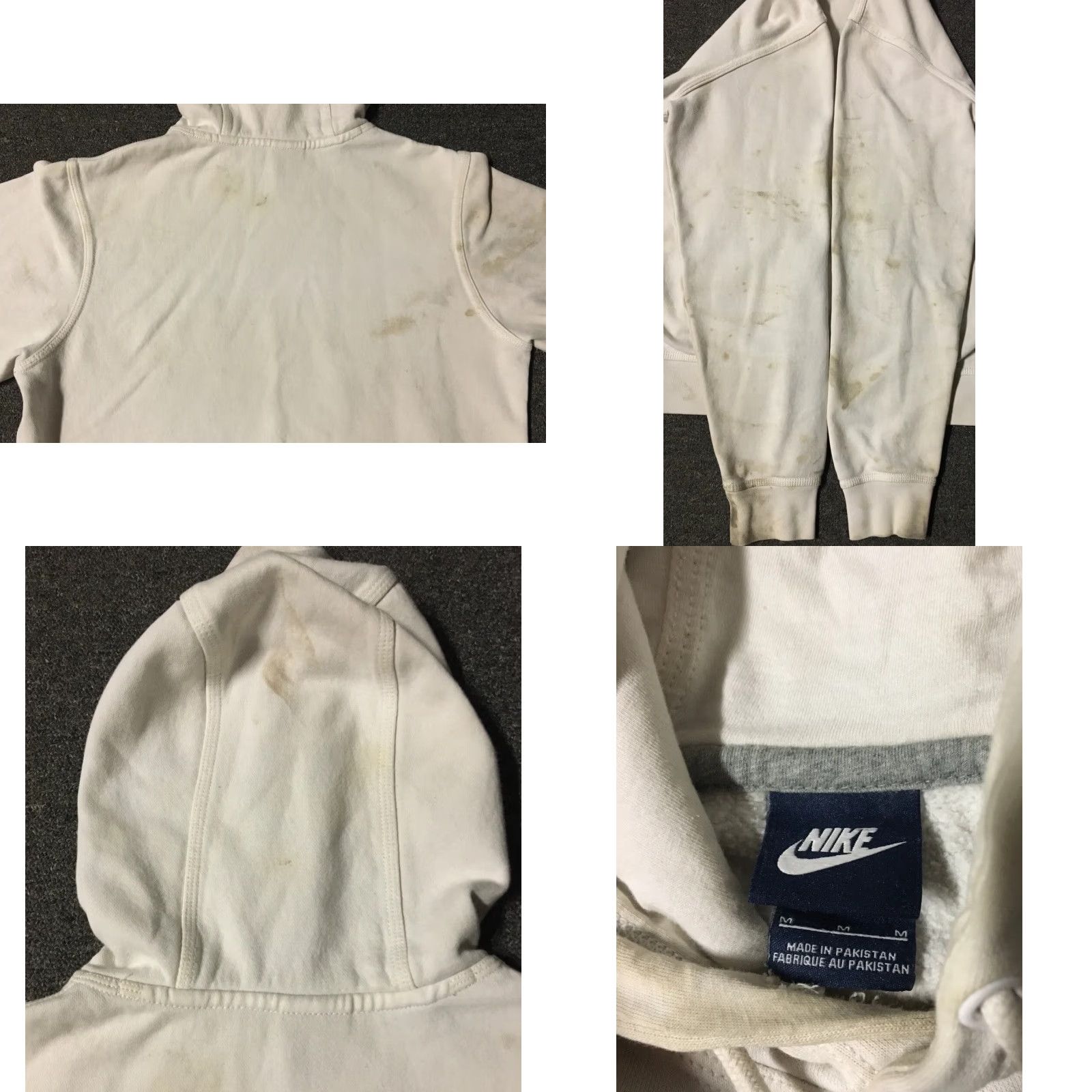 Nike VINTAGE Nike Swoosh Thrashed Faded Distressed Hoodie M White Mens Medium 90s Grunge Skate Fashion Retro USA Logo Size US M / EU 48-50 / 2 - 8 Thumbnail