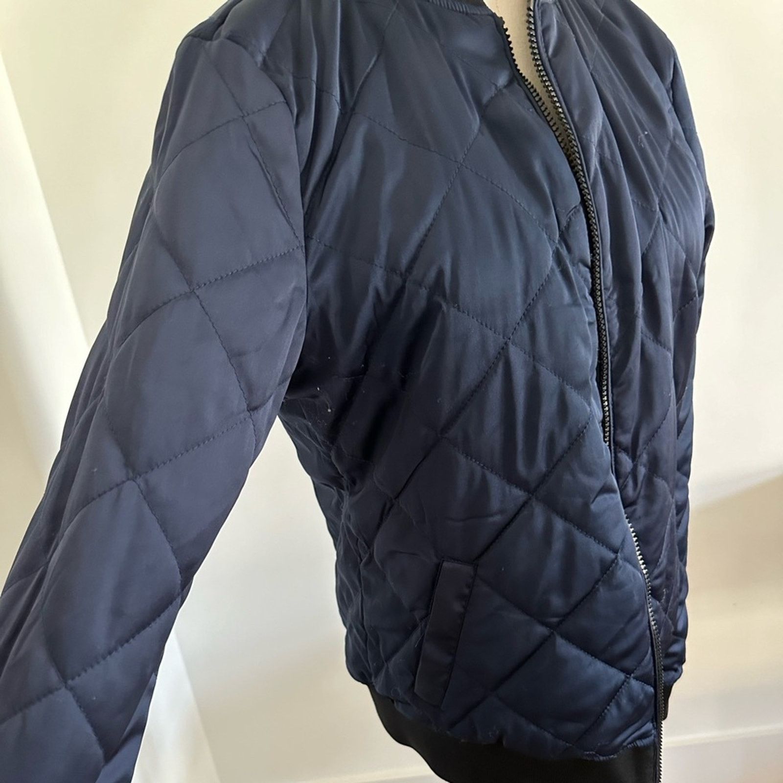 Blanc Noir Blanc Noir Reversible bomber jacket- black/ navy - Small Size S / US 4 / IT 40 - 2 Thumbnail