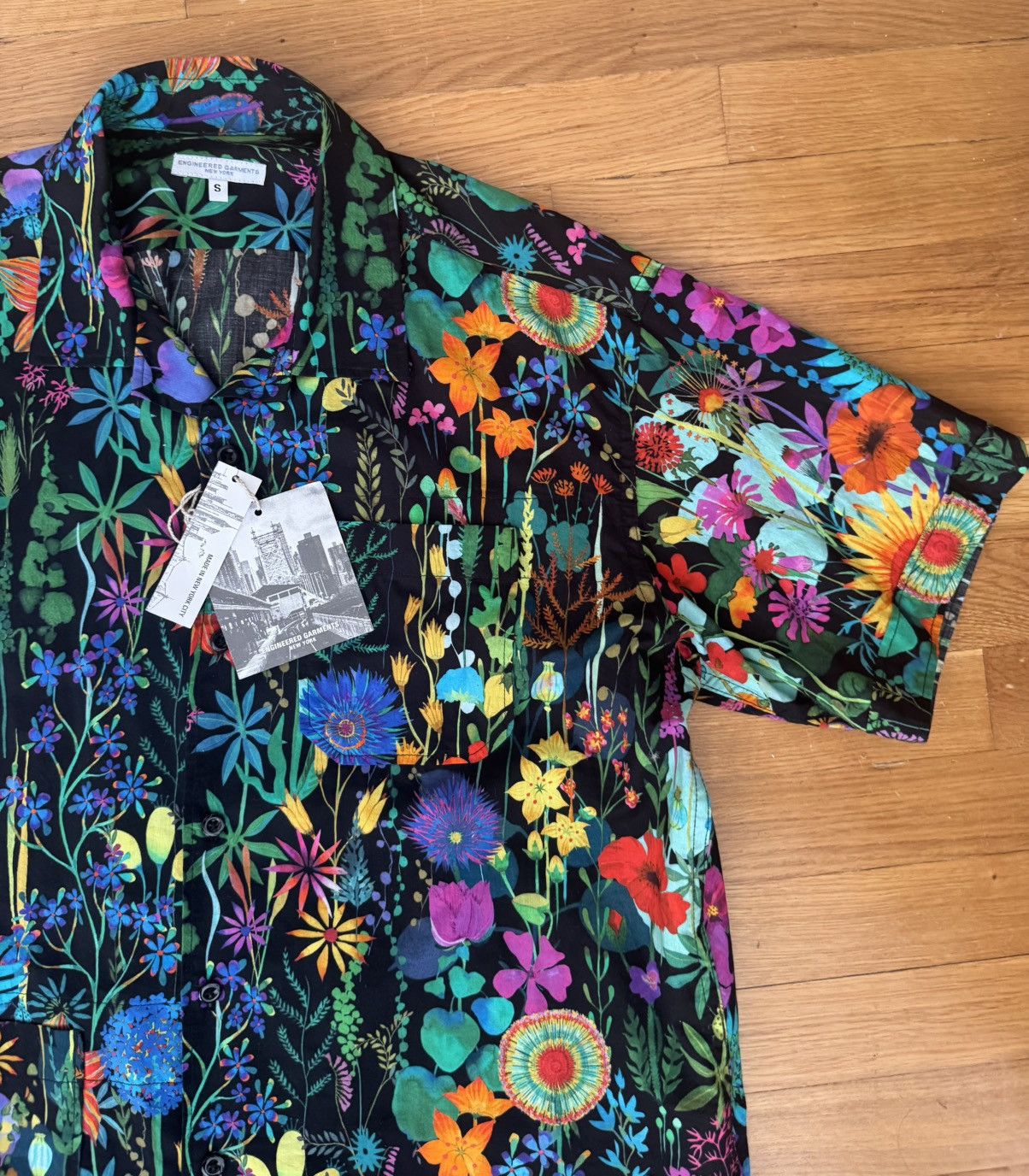 Engineered Garments Engineered Garments Black Floral Lawn Camp Shirt Size US S / EU 44-46 / 1 - 3 Thumbnail