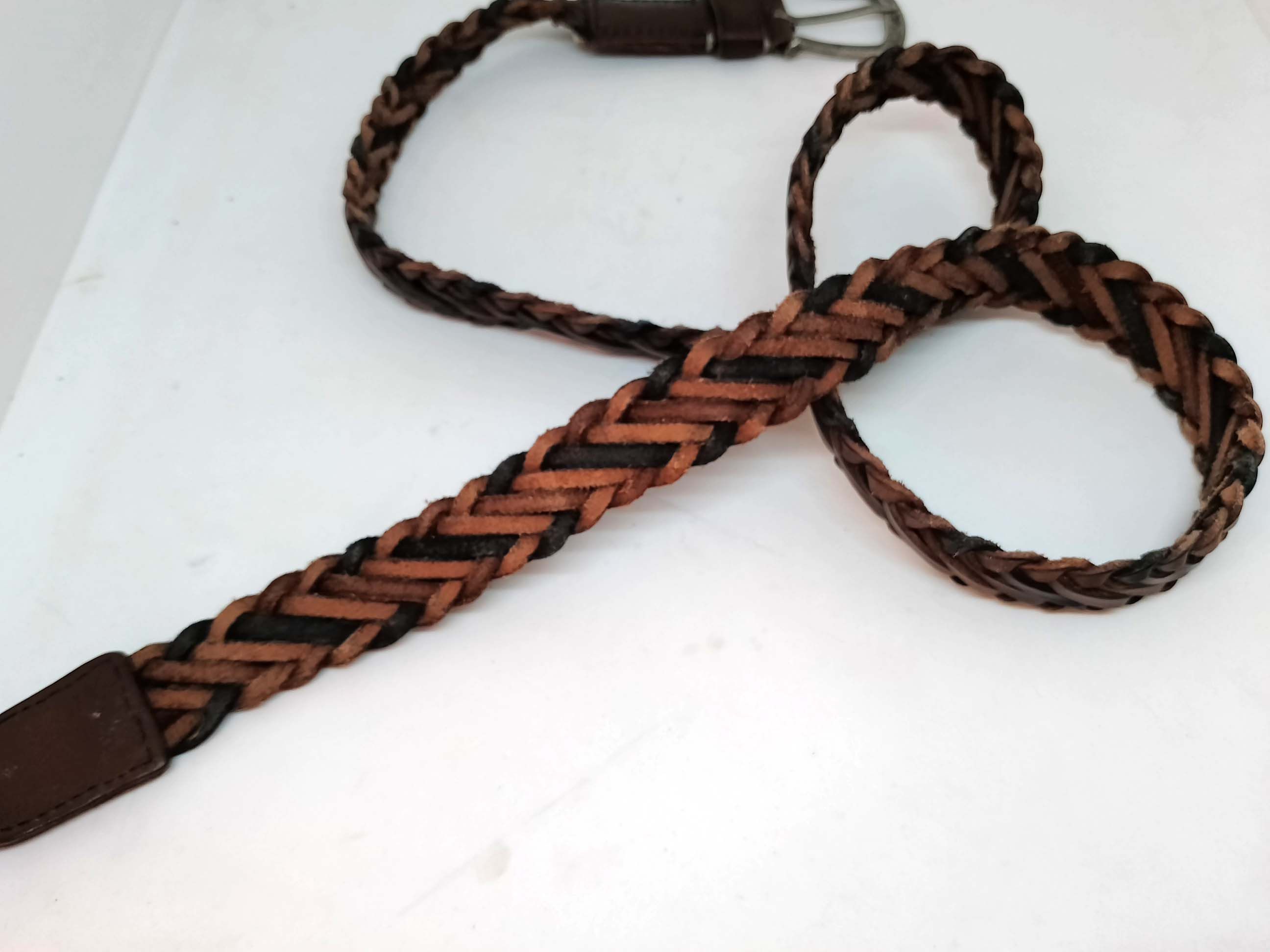 Diesel Brown Leather Diesel Braided Belt Size 100/40 Size ONE SIZE - 11 Thumbnail
