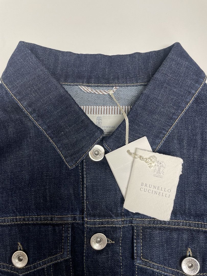 Brunello Cucinelli BRUNELLO CUCINELLI Classic Collar Denim Jacket Size US L / EU 52-54 / 3 - 4 Thumbnail