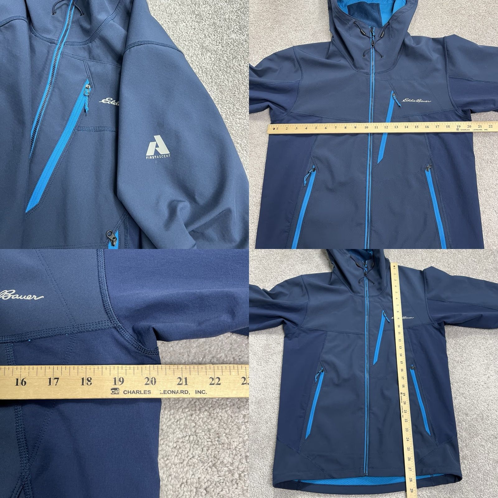 Eddie Bauer Eddie Bauer First Ascent Jacket Mens S Blue Hooded Softshell Windbreaker Stretch (Regular) Size US S / EU 44-46 / 1 - 8 Thumbnail