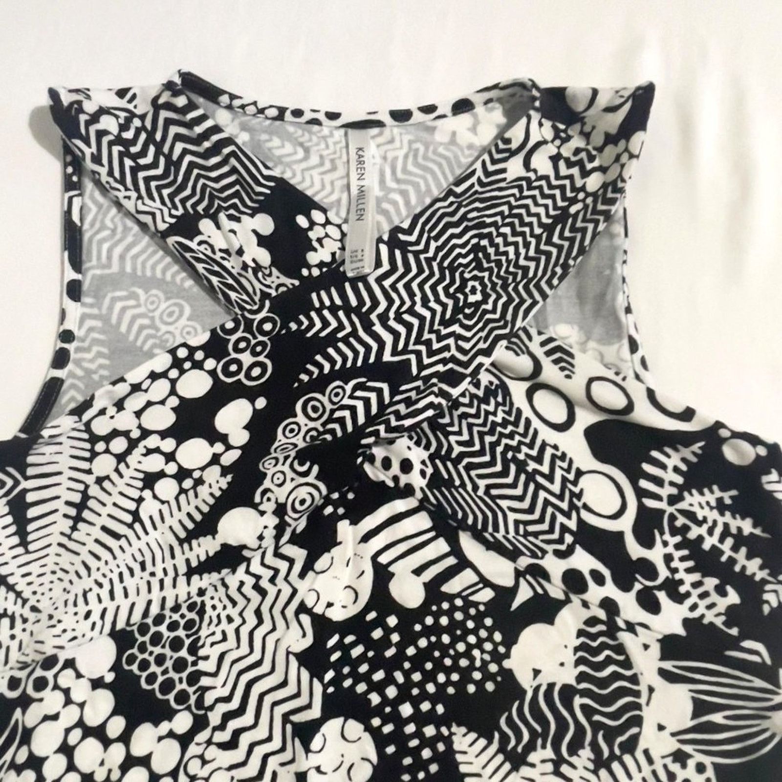 Karen Millen Karen Millen Womens Sleeveless Black/White Tank Top Size 4 Size S / US 4 / IT 40 - 3 Thumbnail