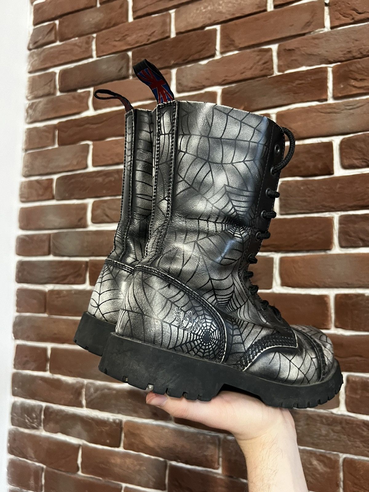 Seditionaries Rare Avant Garde High Top Platform Spider Web Boots Y2K Goth Size US 7 / IT 37 - 5 Thumbnail