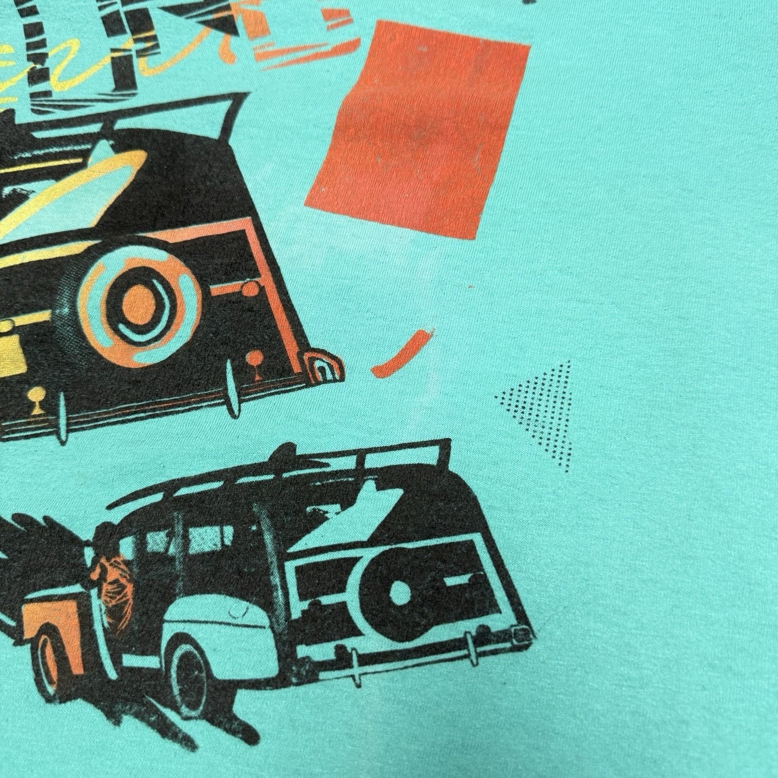 Vintage Vintage 90s Wave Round Surf T Shirt Mens XL Teal Woody Car S Size US XL / EU 56 / 4 - 8 Thumbnail
