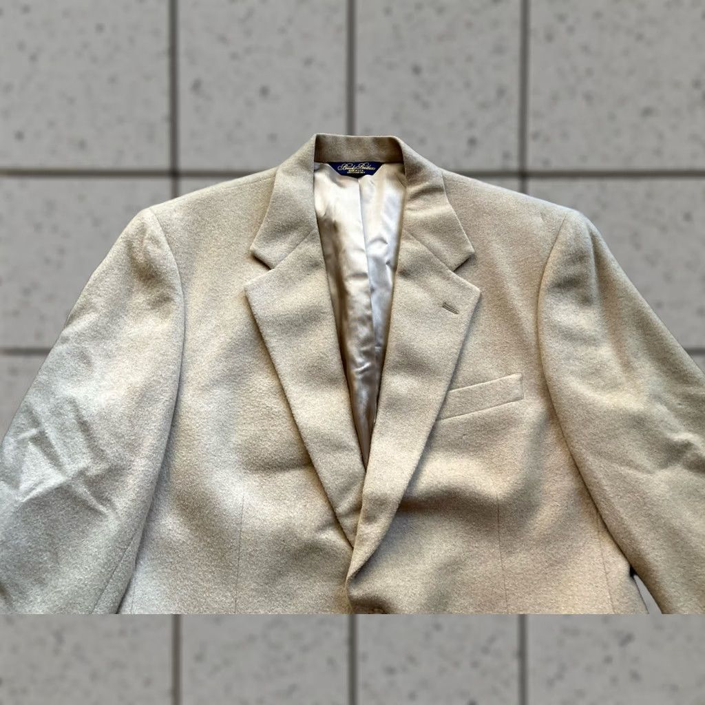 Brooks Brothers Brooks Brothers Blazer Men Size 42R Beige Camelhair 100% Camelhair Jacket USA Made Notch Lapel Single-Breasted Two-Button Front Style Blazer Size 42R - 1 Thumbnail
