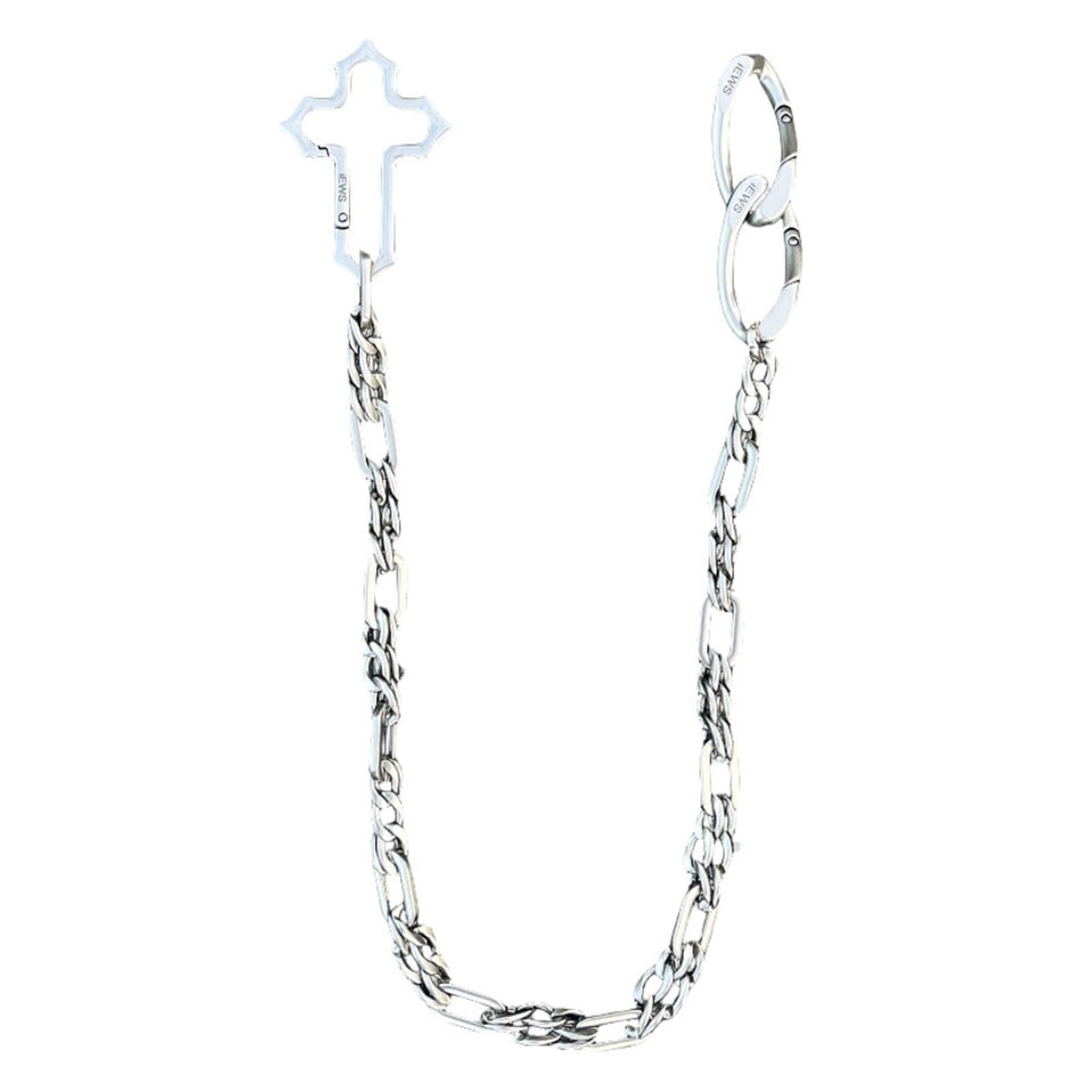 Jewelry Silver Chain Cross Men's Accessory, Gothic Style Size ONE SIZE - 5 Thumbnail